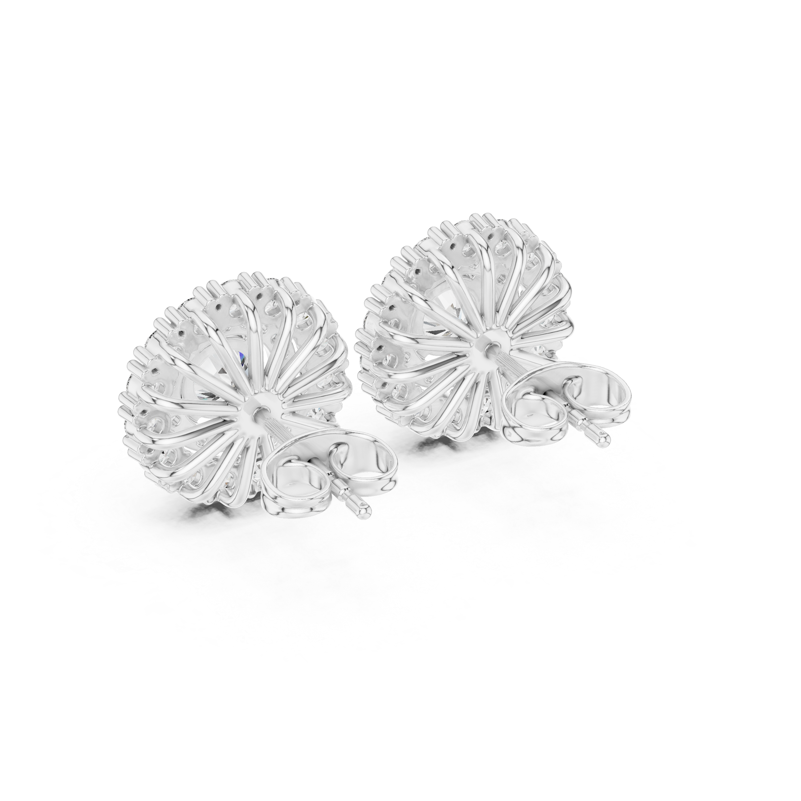 Pear Halo Chandelier Diamond Earrings in White Gold - VYKA Diamonds
