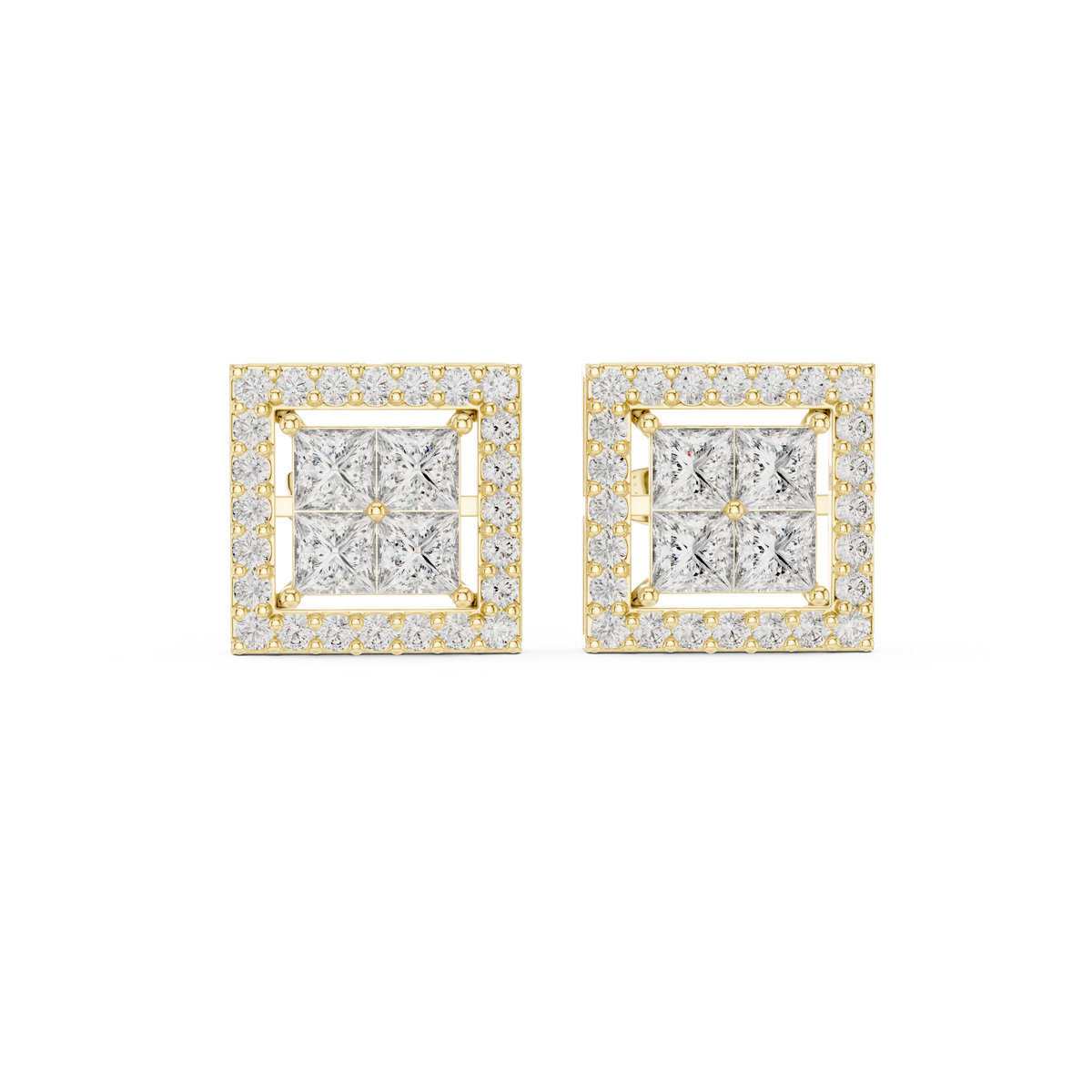 Trillion Cascade Diamond Stud Earrings