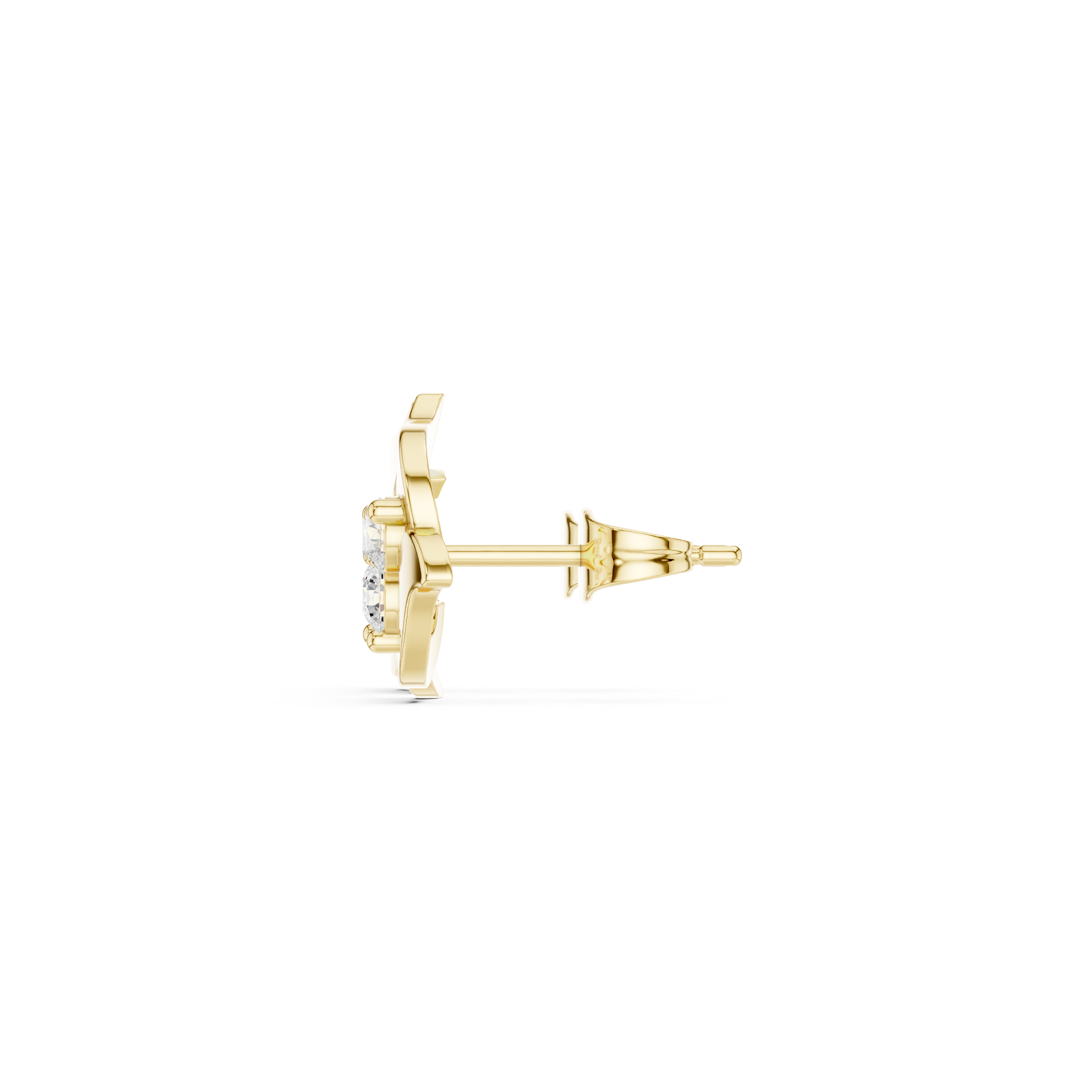 حلقان متدلية بشكل باغيت ماسية in Yellow Gold - VYKA Diamonds