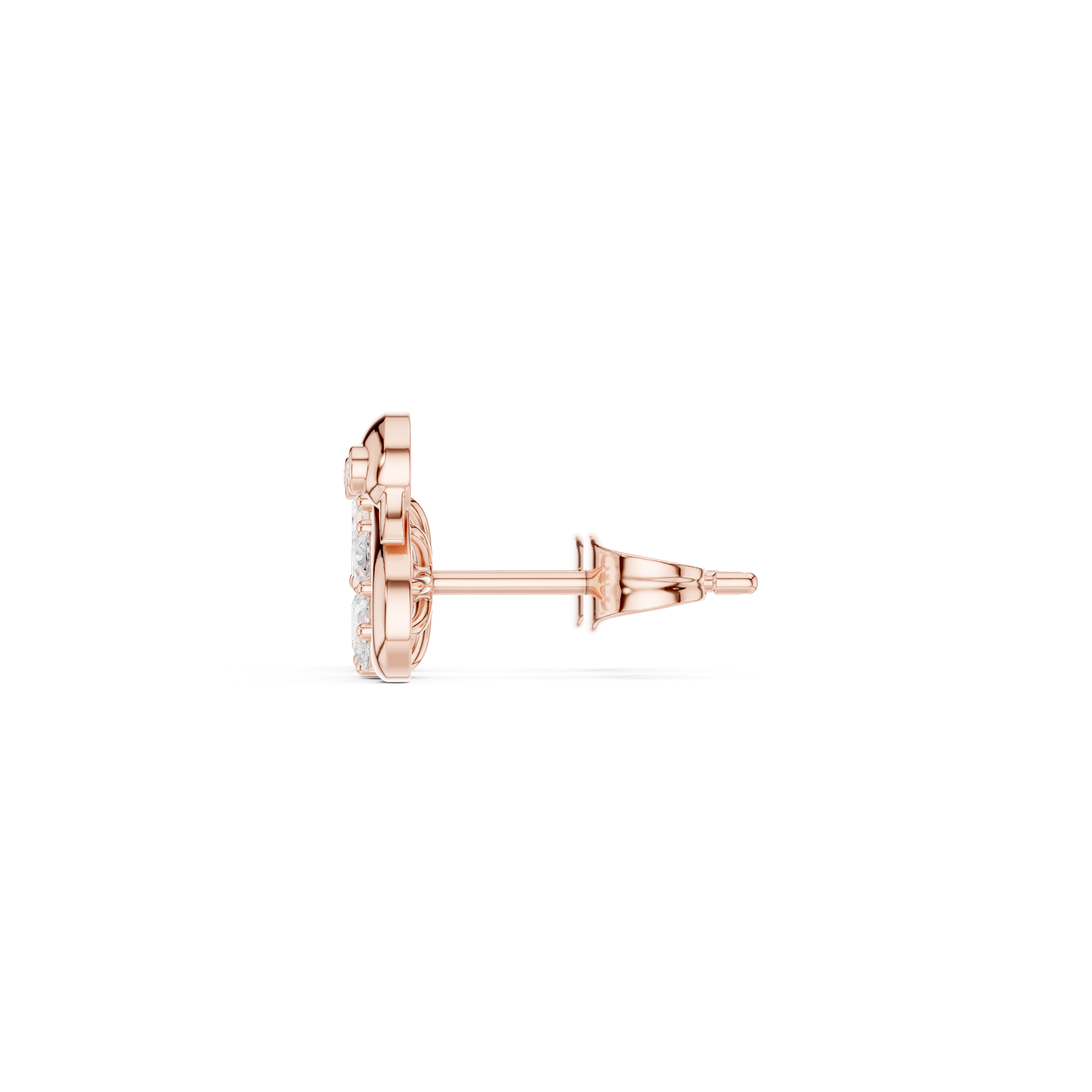 حلقان متدلية بشكل بندول مرصّعة بالألماس in Rose Gold - VYKA Diamonds