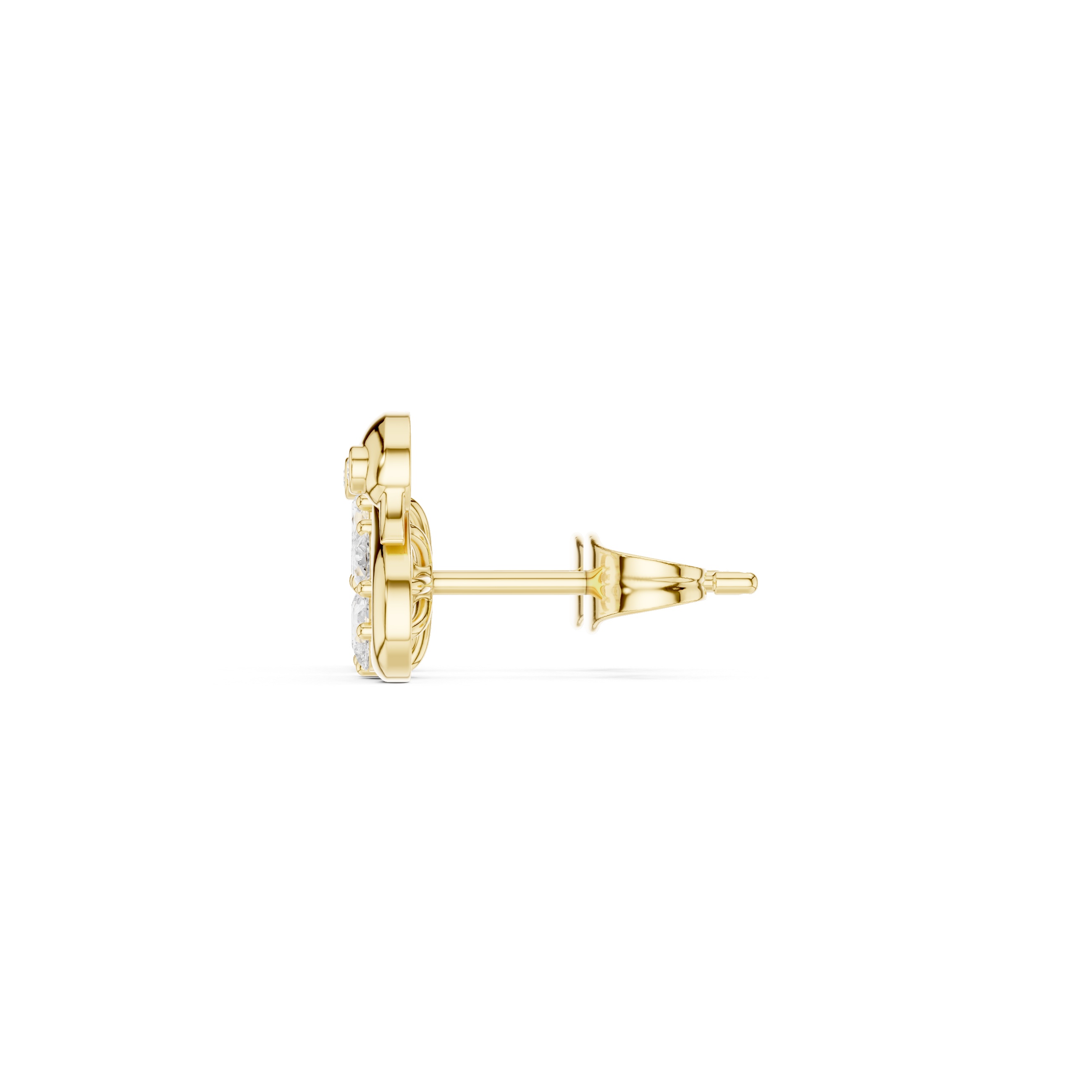 حلقان متدلية بشكل بندول مرصّعة بالألماس in Yellow Gold - VYKA Diamonds