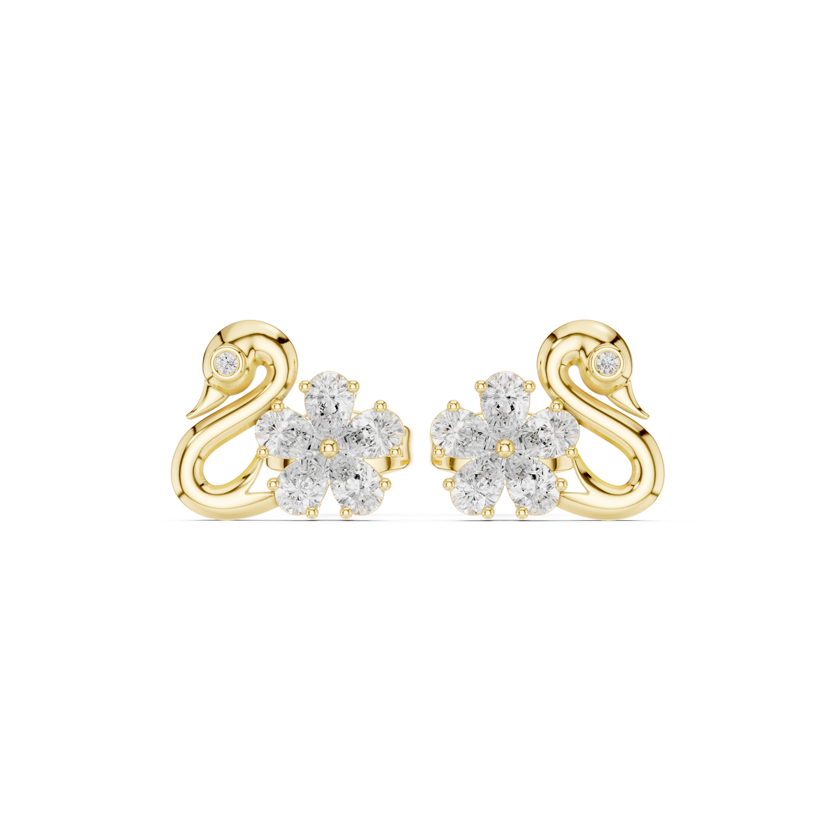 Pendulum Diamond Stud Earrings