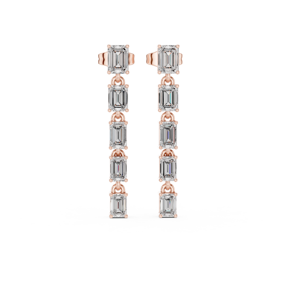 Radiant Halo Diamond Drop Earrings
