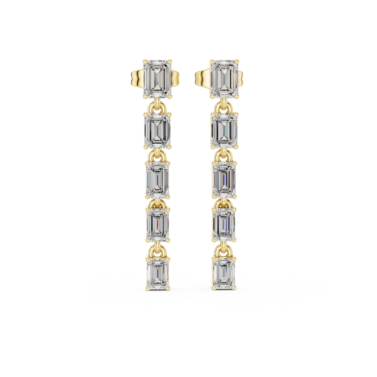 Radiant Halo Diamond Drop Earrings