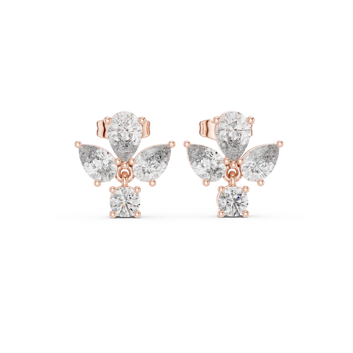 Cushion Double Halo Diamond Stud Earrings