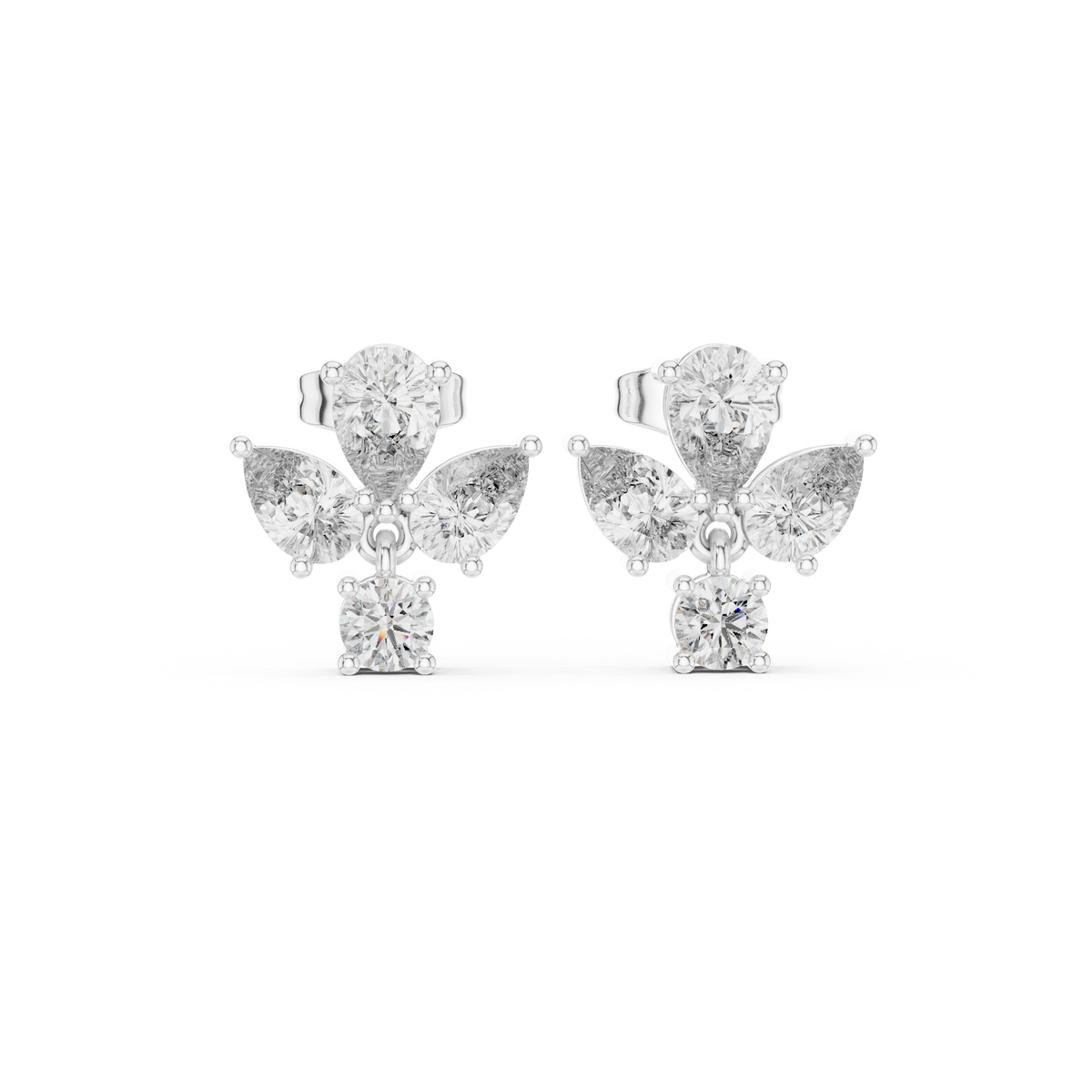 Cushion Double Halo Diamond Stud Earrings