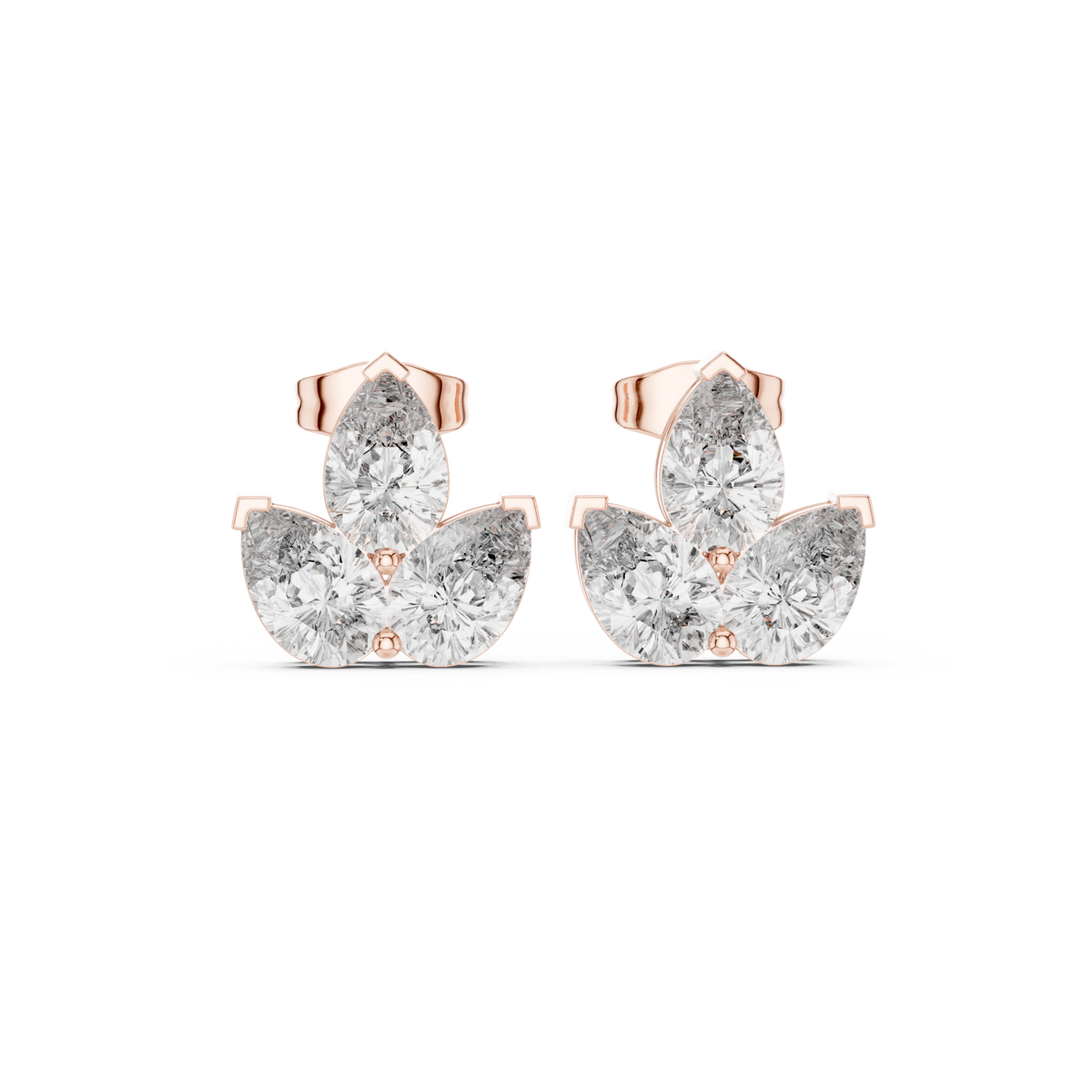 Radiant Double Halo Diamond Stud Earrings
