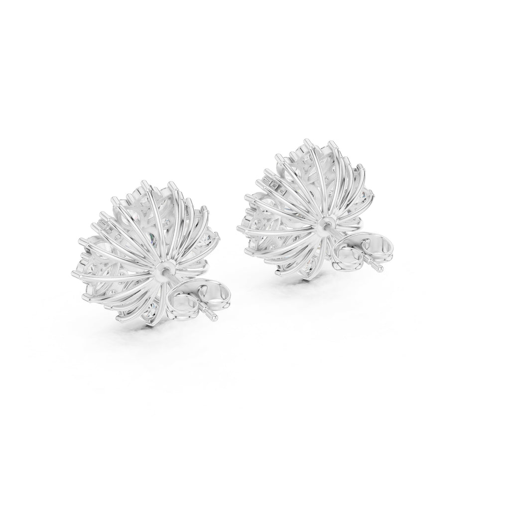 Cushion Bezel Halo Diamond Stud Earrings - diamond earrings - VYKA Diamonds