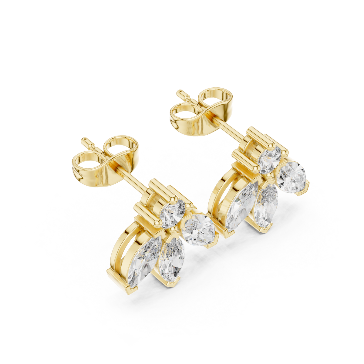 Cushion Milgrain Halo Diamond Stud Earrings