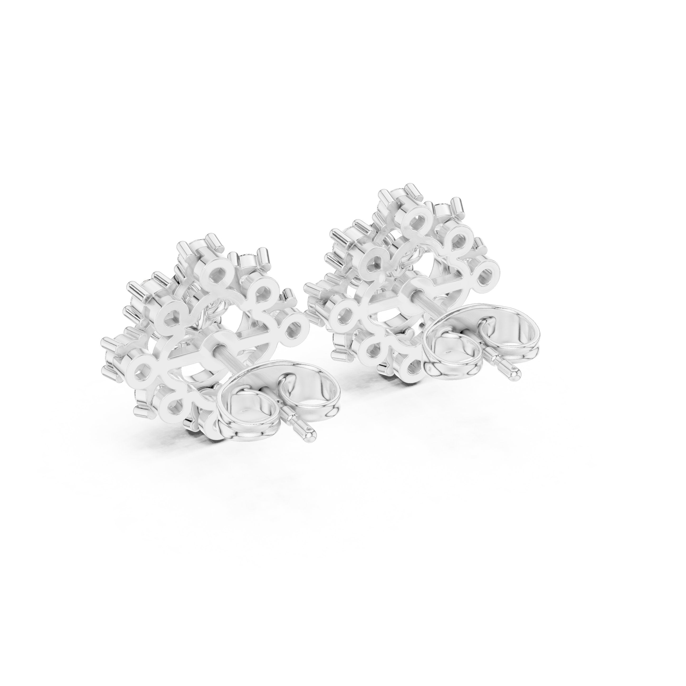 حلقان مرصّعة بألماس بقصة كوشين in White Gold - VYKA Diamonds