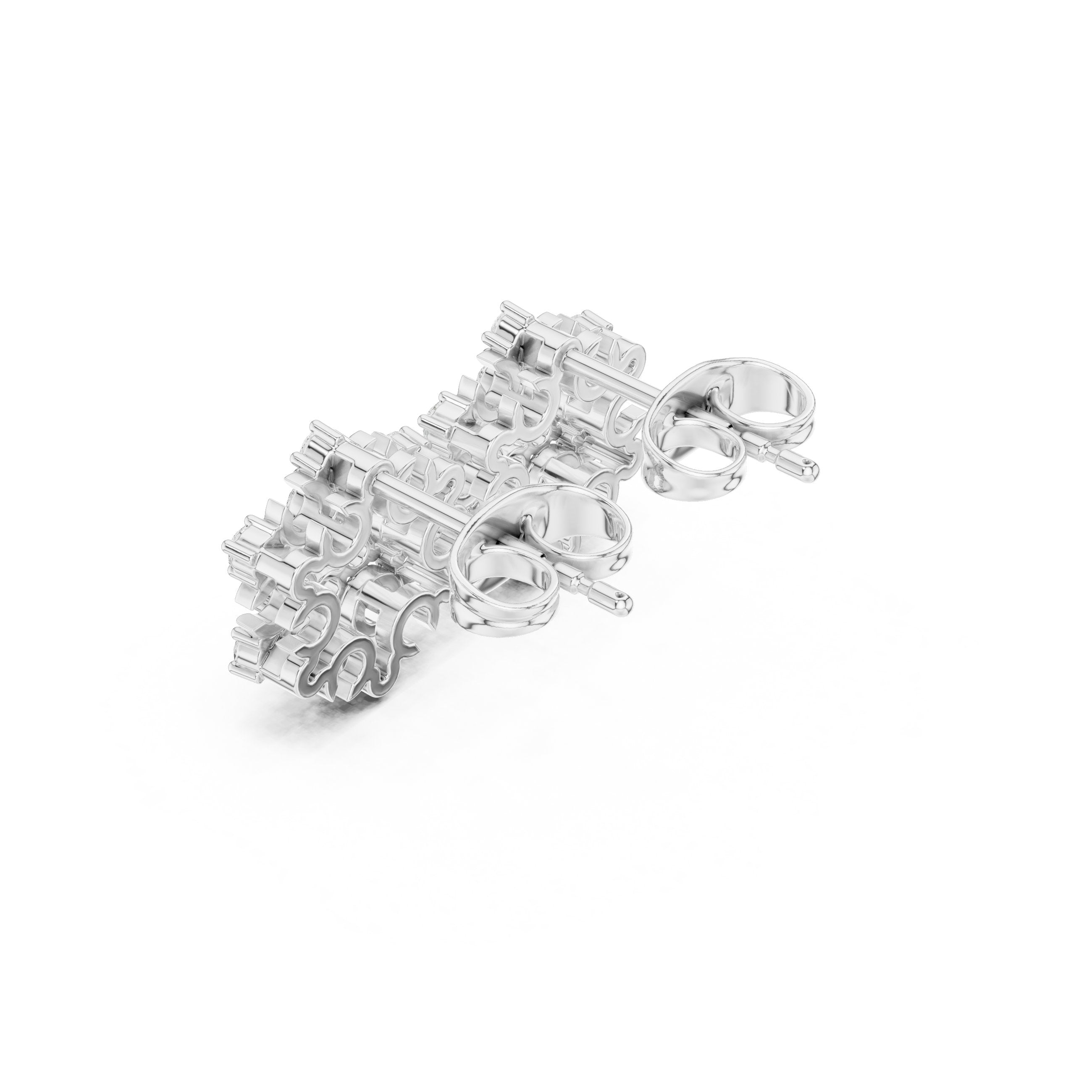 حلقان متدلية Radiant Frame Pavé المرصعة بالماس in White Gold - VYKA Diamonds