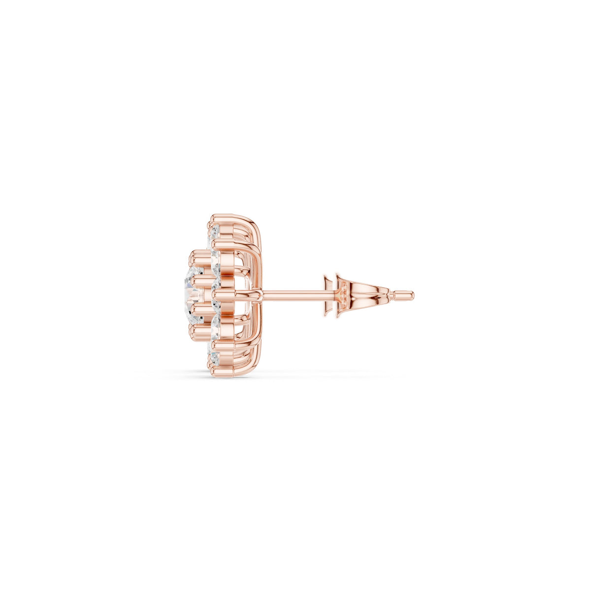 Radiant Vintage Frame Diamond Stud Earrings