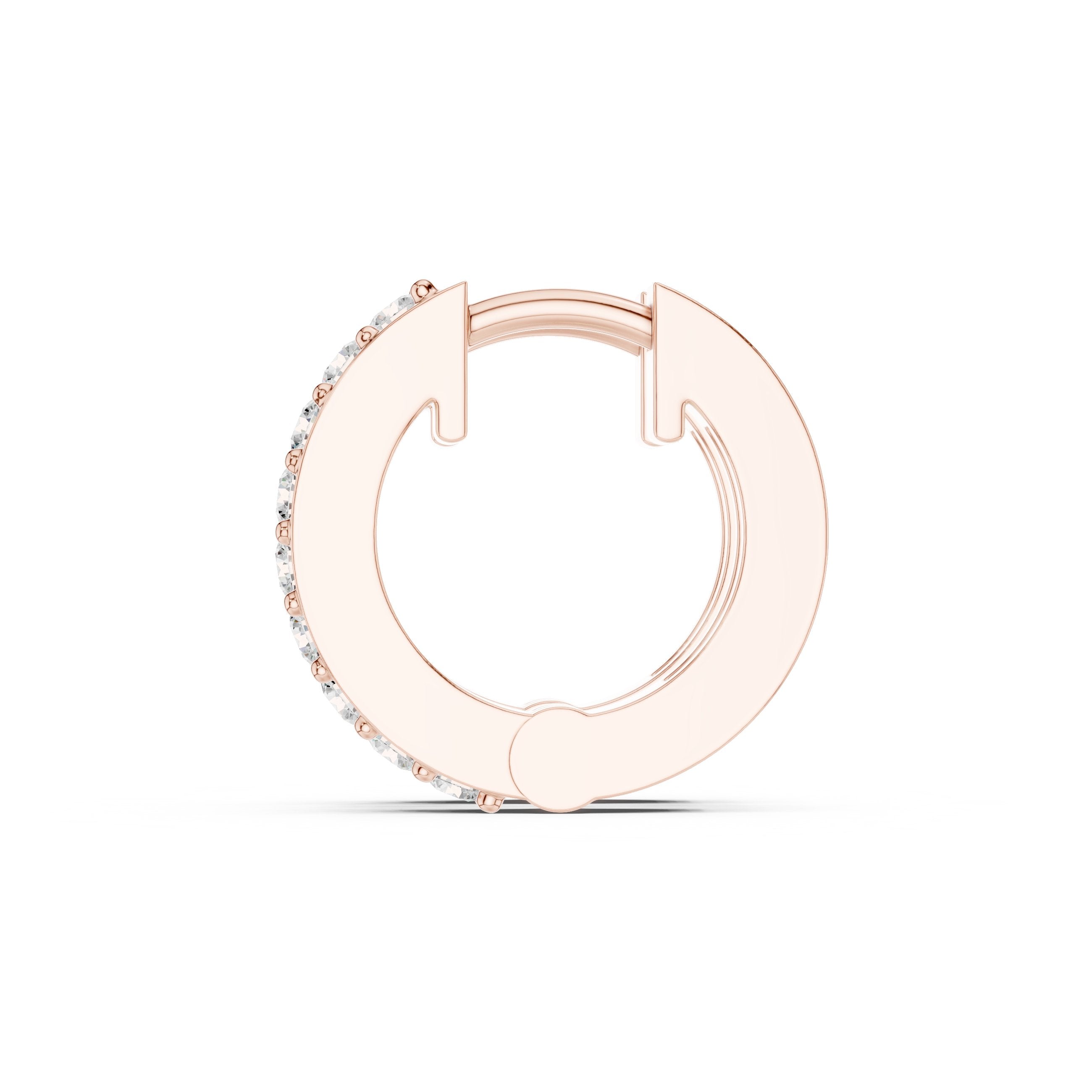 Cushion Ornate Hoop Diamond Earrings in Rose Gold - VYKA Diamonds