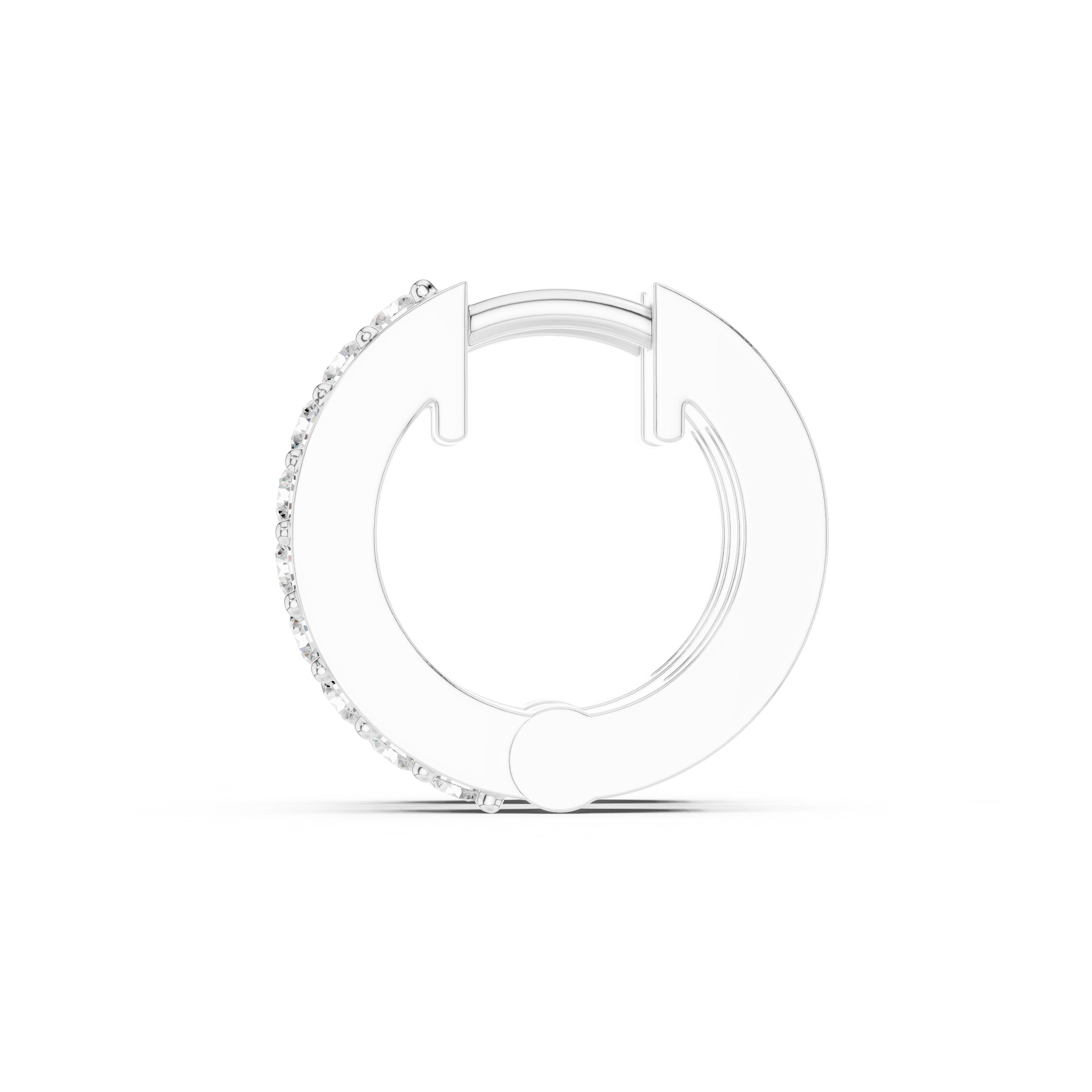 Cushion Ornate Hoop Diamond Earrings in White Gold - VYKA Diamonds