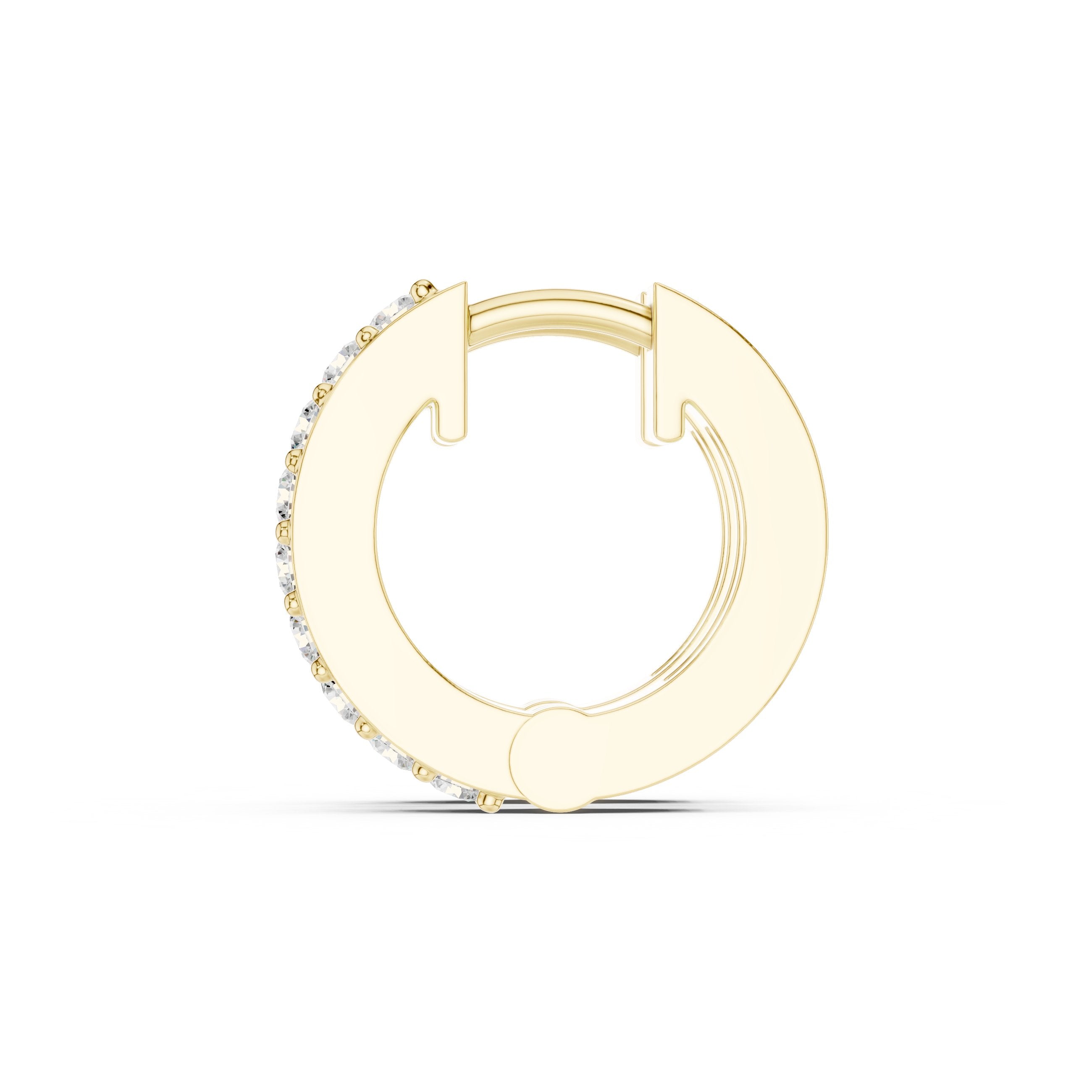 Cushion Ornate Hoop Diamond Earrings in Yellow Gold - VYKA Diamonds