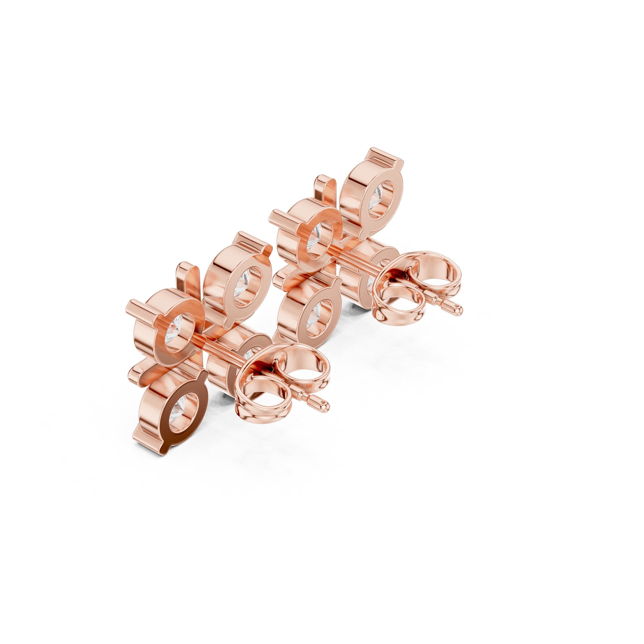 حلقان ألماس هالو متدرجة ولامعة in Rose Gold - VYKA Diamonds