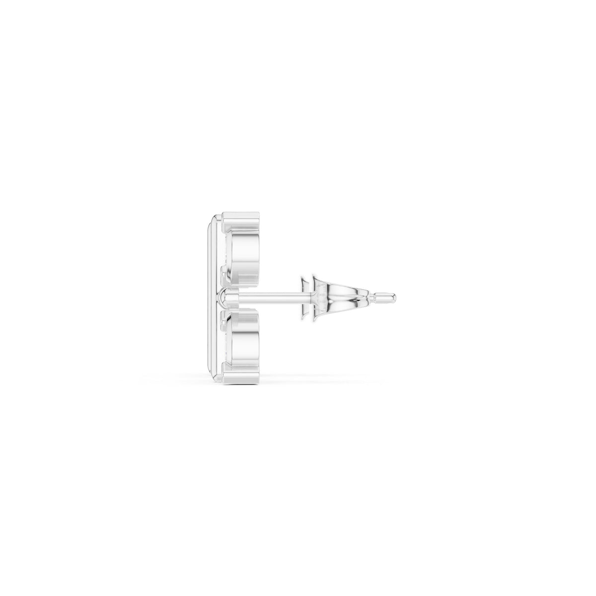 Radiant Tapered Halo Diamond Stud Earrings