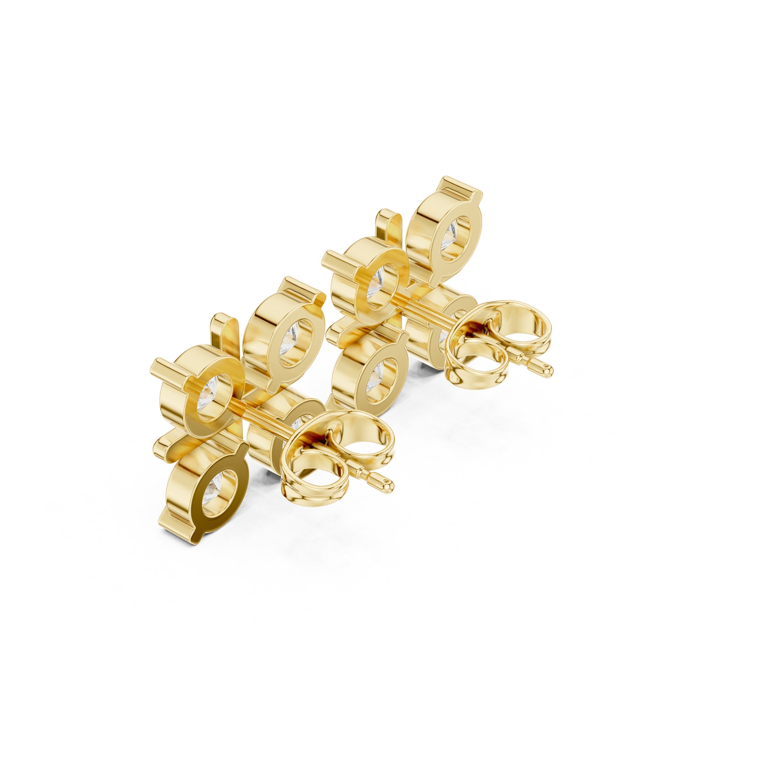 حلقان ألماس هالو متدرجة ولامعة in Yellow Gold - VYKA Diamonds