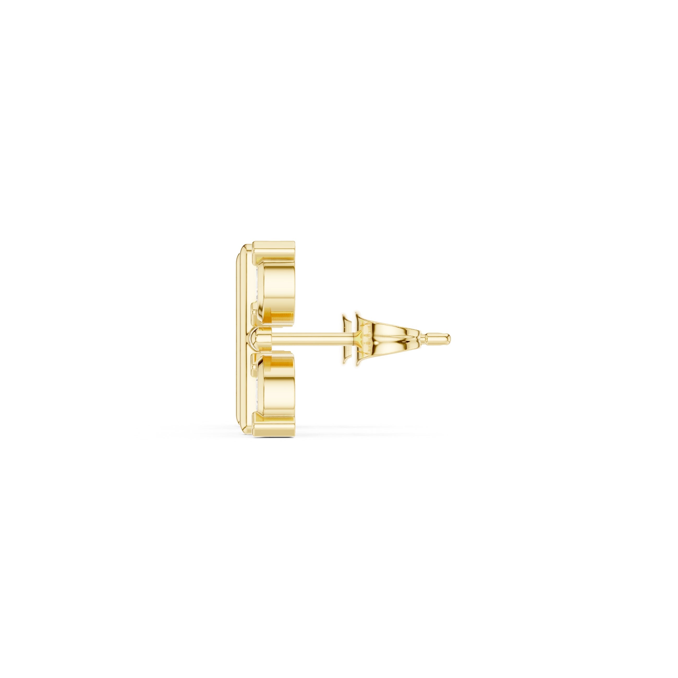 حلقان ألماس هالو متدرجة ولامعة in Yellow Gold - VYKA Diamonds