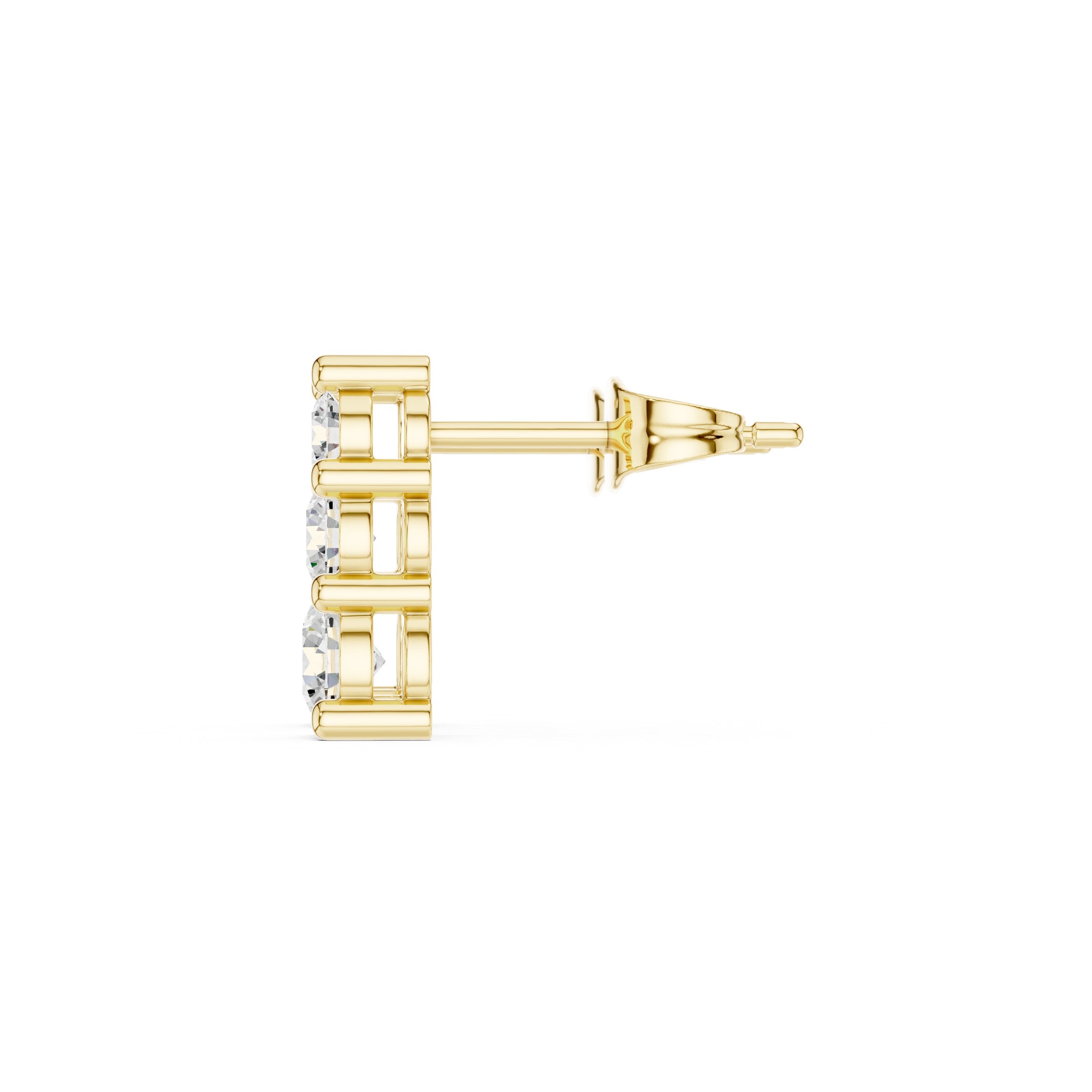 Cushion Braided Halo Diamond Stud Earrings in Yellow Gold - VYKA Diamonds