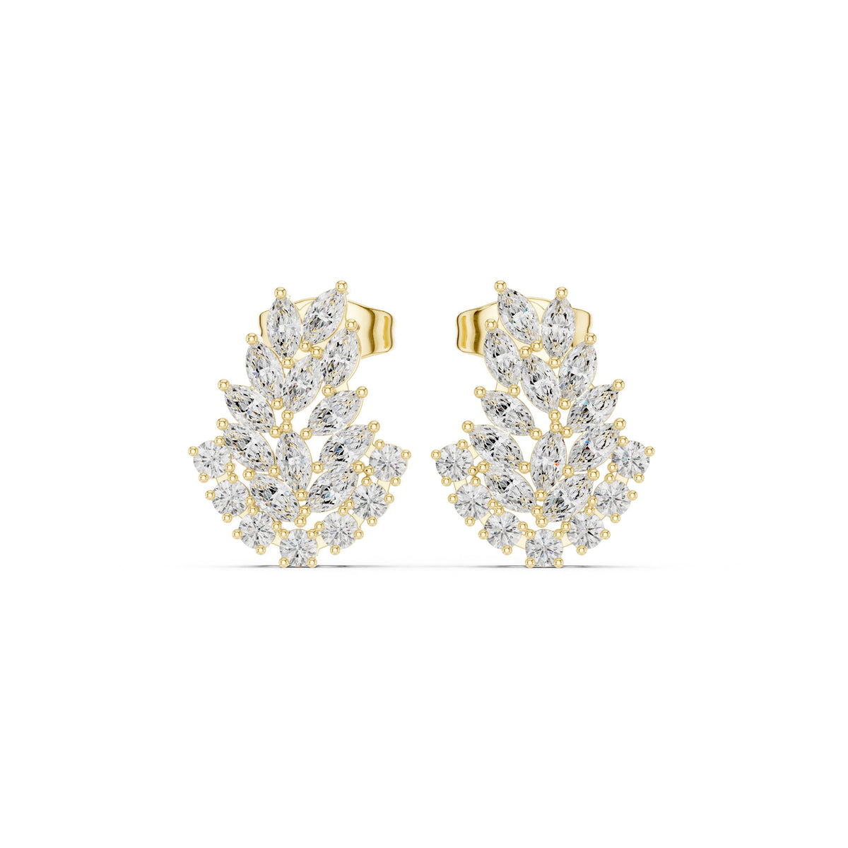 Radiant Braided Halo Diamond Stud Earrings