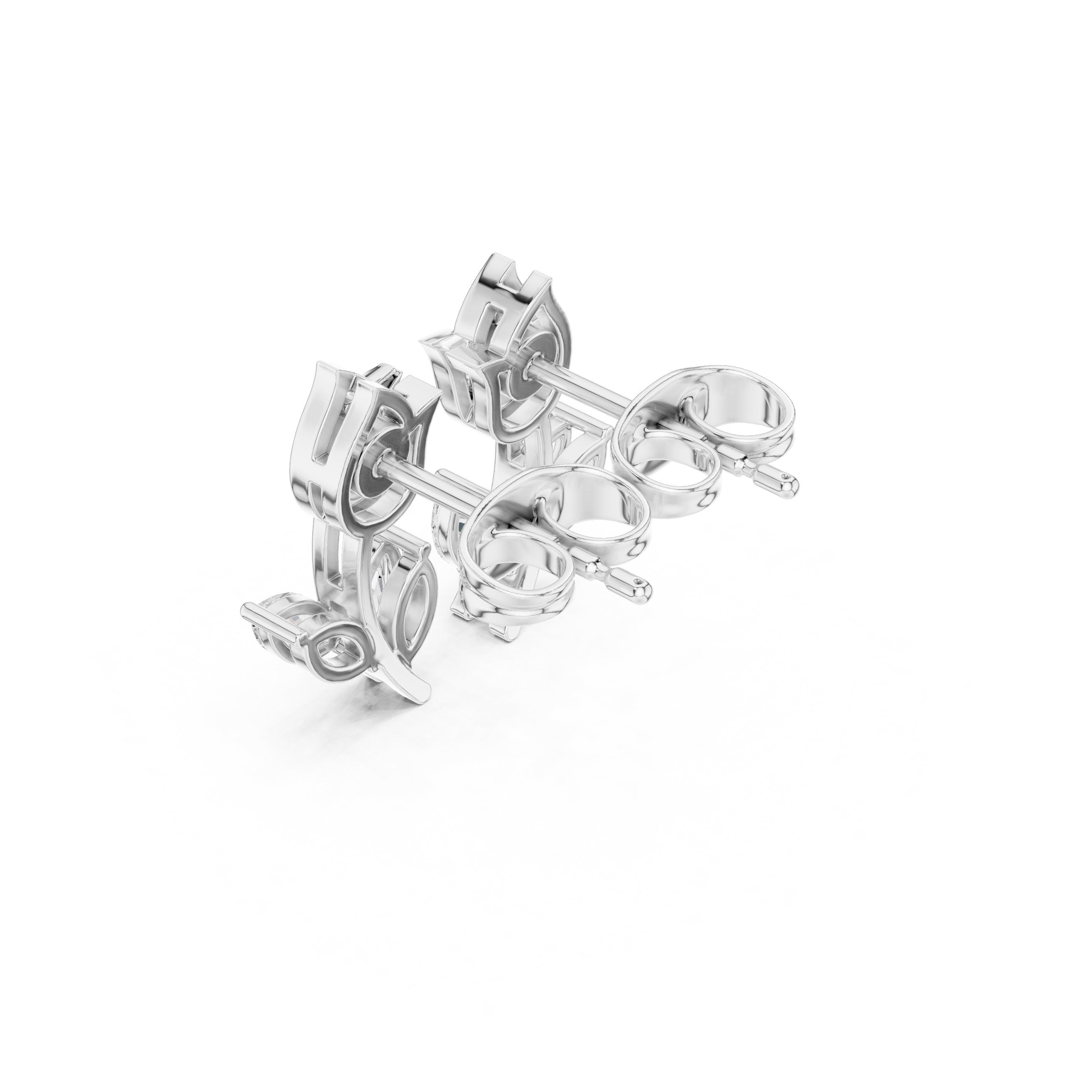 Radiant Pendant Diamond Drop Earrings in White Gold - VYKA Diamonds