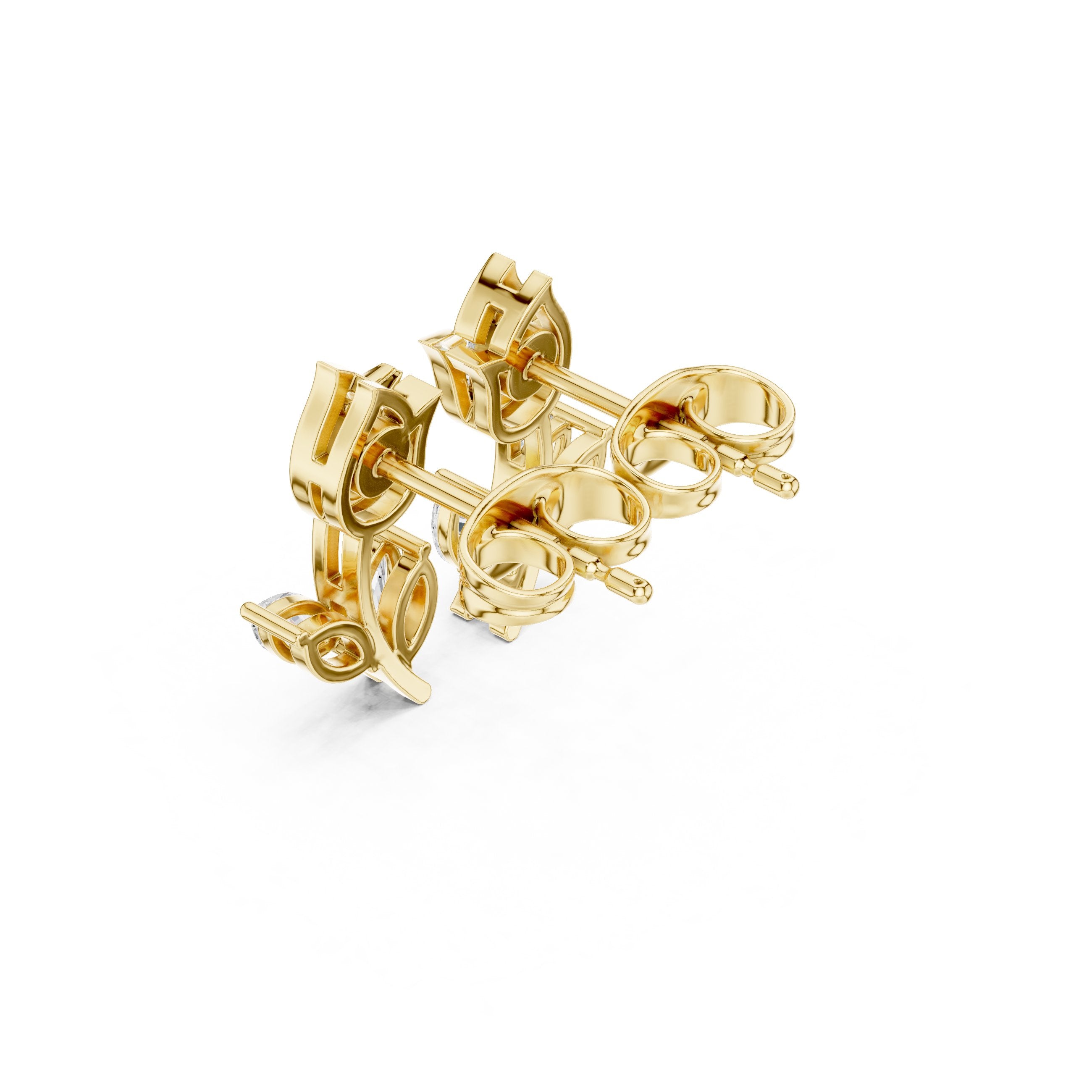 Radiant Pendant Diamond Drop Earrings in Yellow Gold - VYKA Diamonds