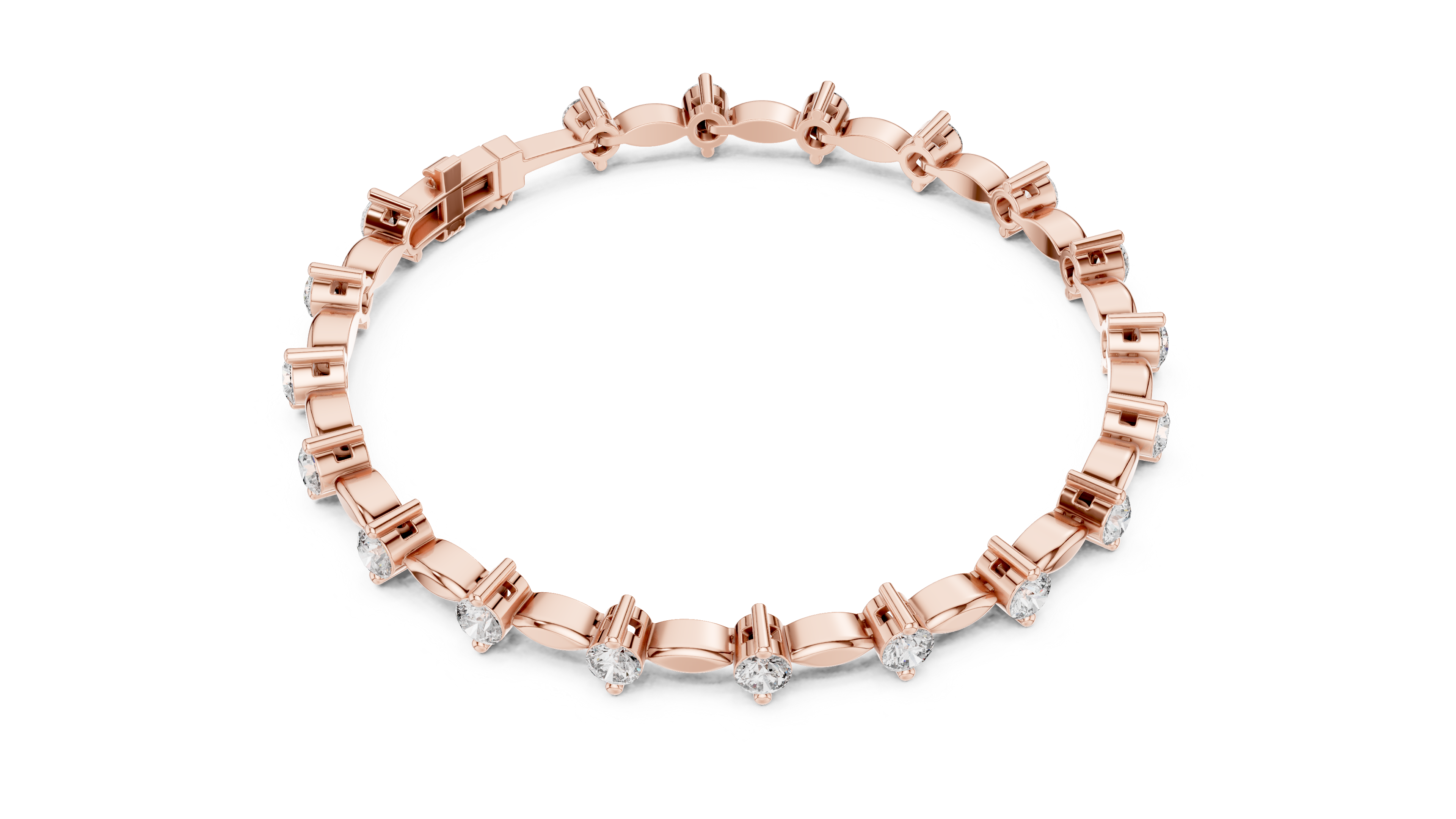 Rivière Collet Bracelet in Rose Gold - VYKA Diamonds