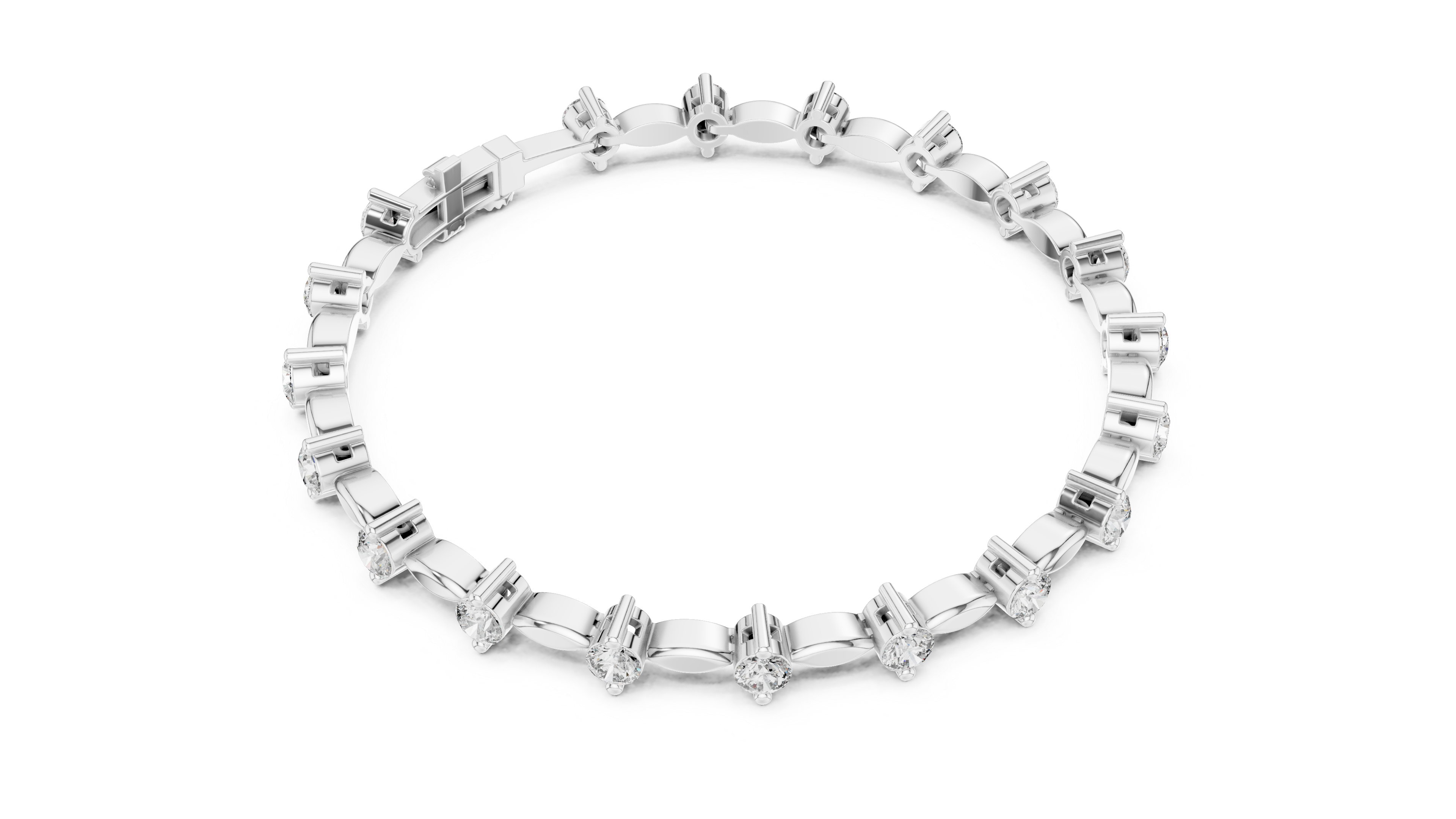 Rivière Collet Bracelet in White Gold - VYKA Diamonds