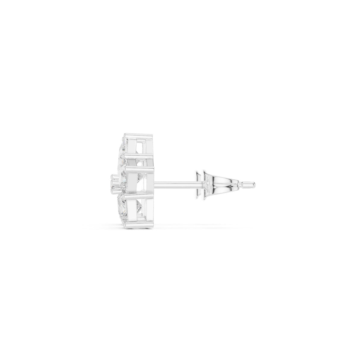 Princess Star Cluster Diamond Stud Earrings