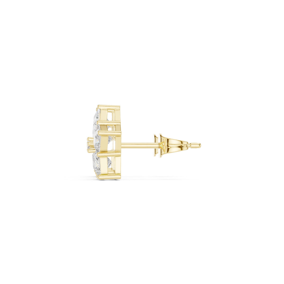 Princess Star Cluster Diamond Stud Earrings