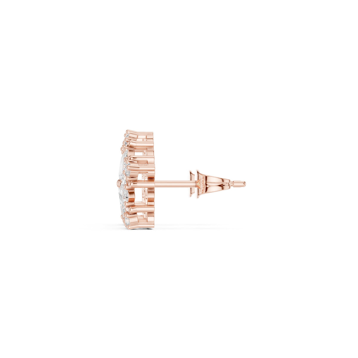Marquise Pentagon Star Diamond Stud Earrings in Rose Gold - VYKA Diamonds