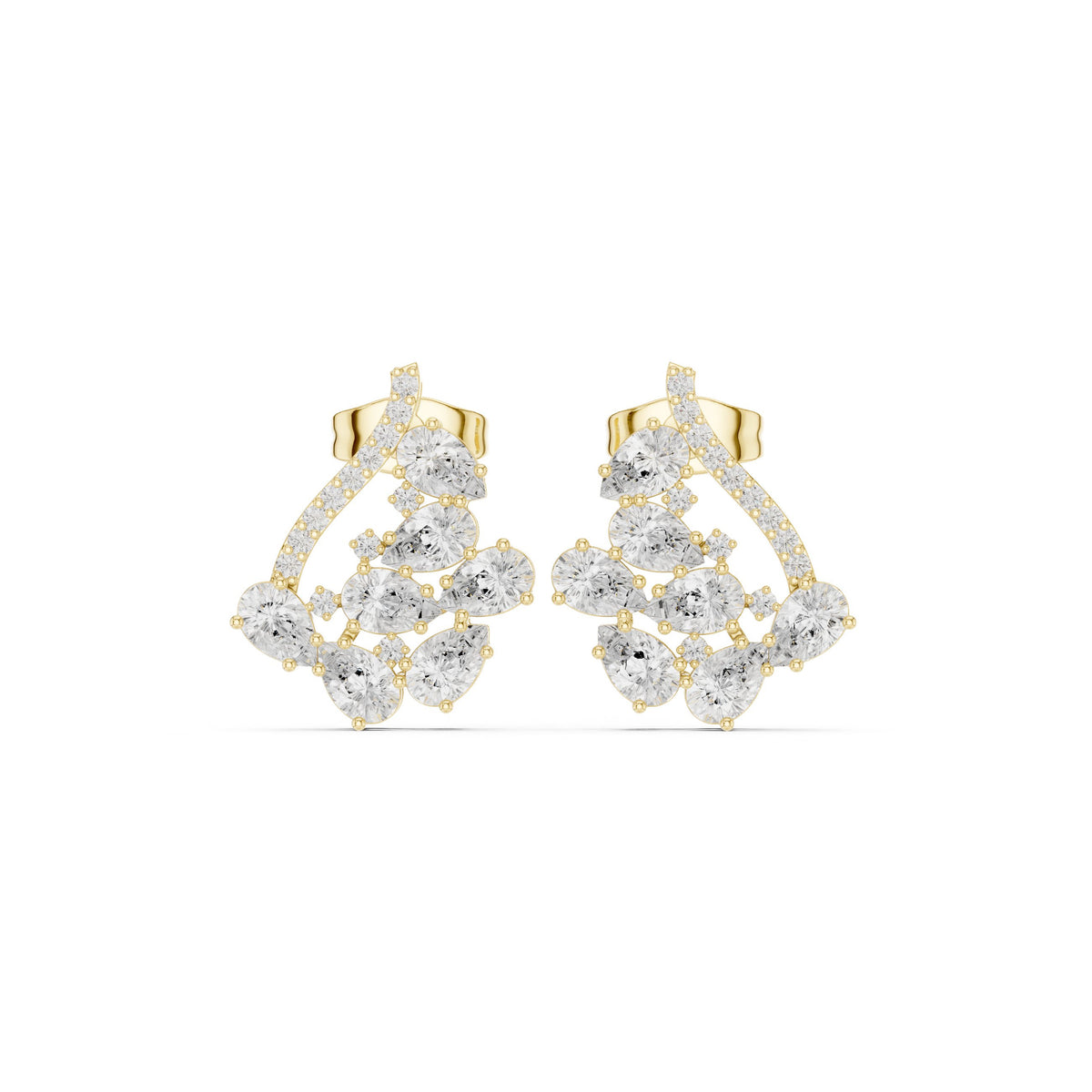 Pear Illusion Set Diamond Stud Earrings
