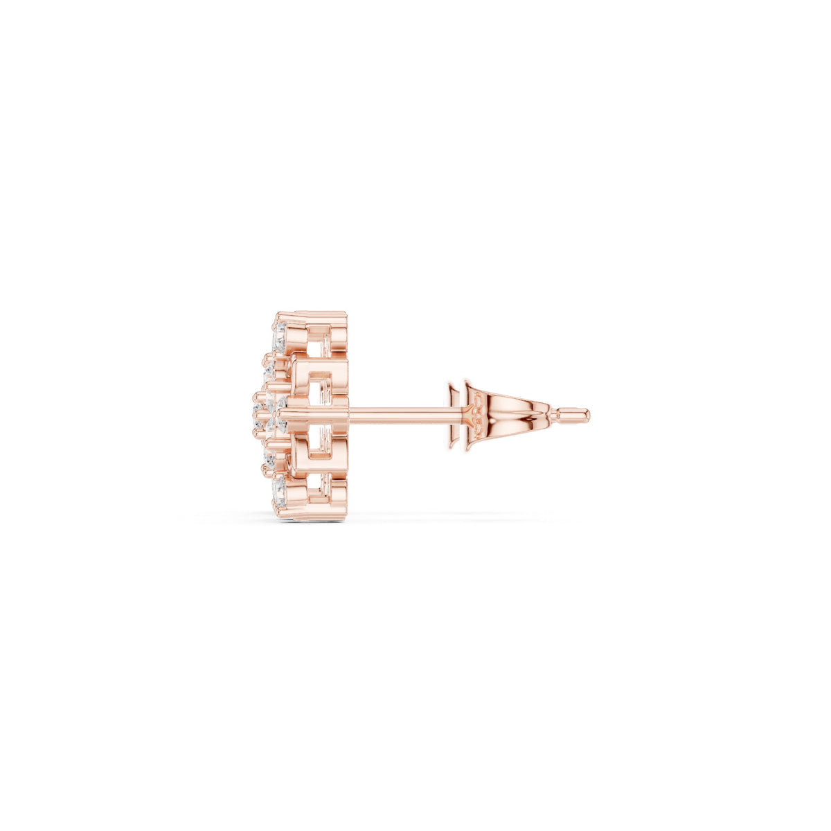 Lotus Star Cluster Diamond Stud Earrings