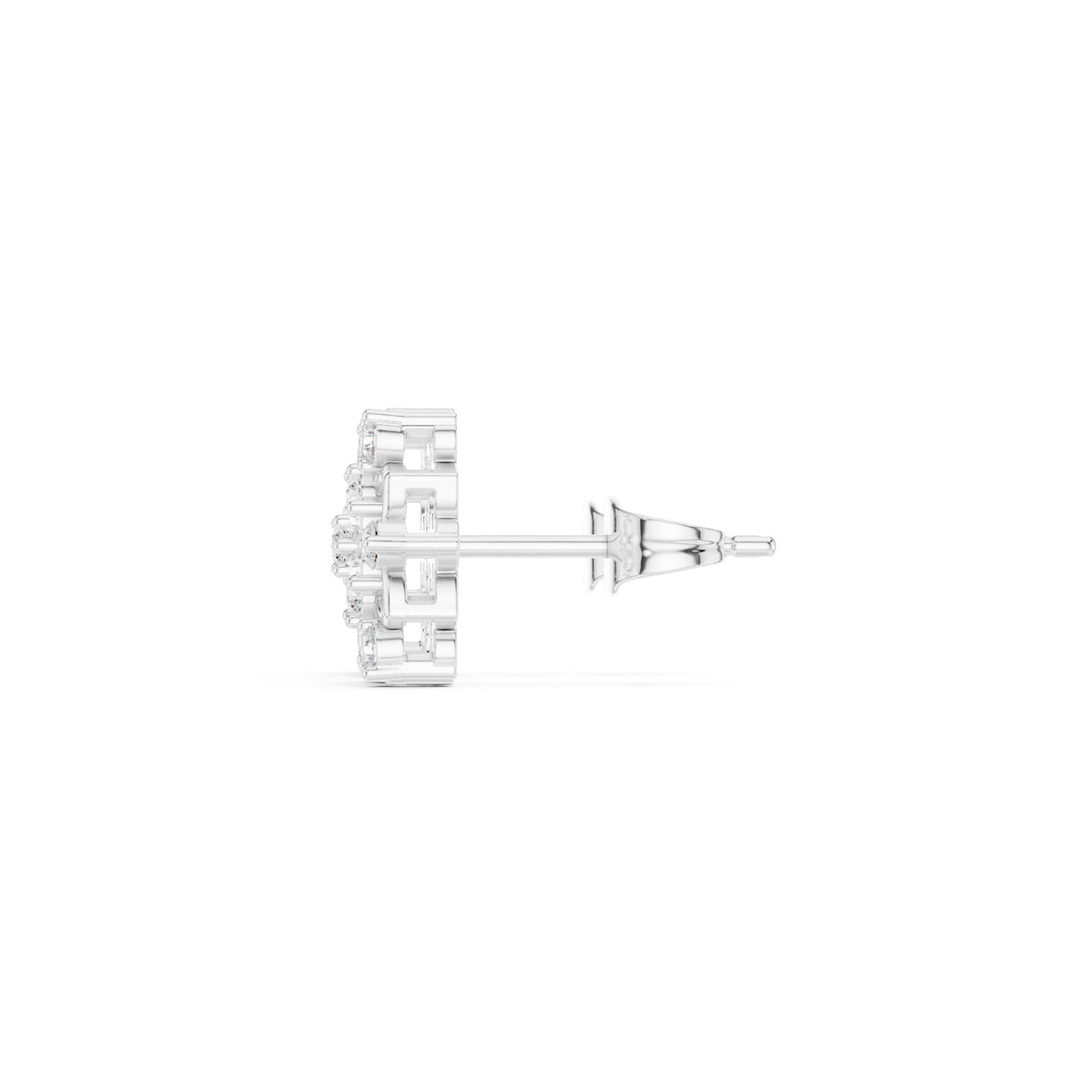 Lotus Star Cluster Diamond Stud Earrings