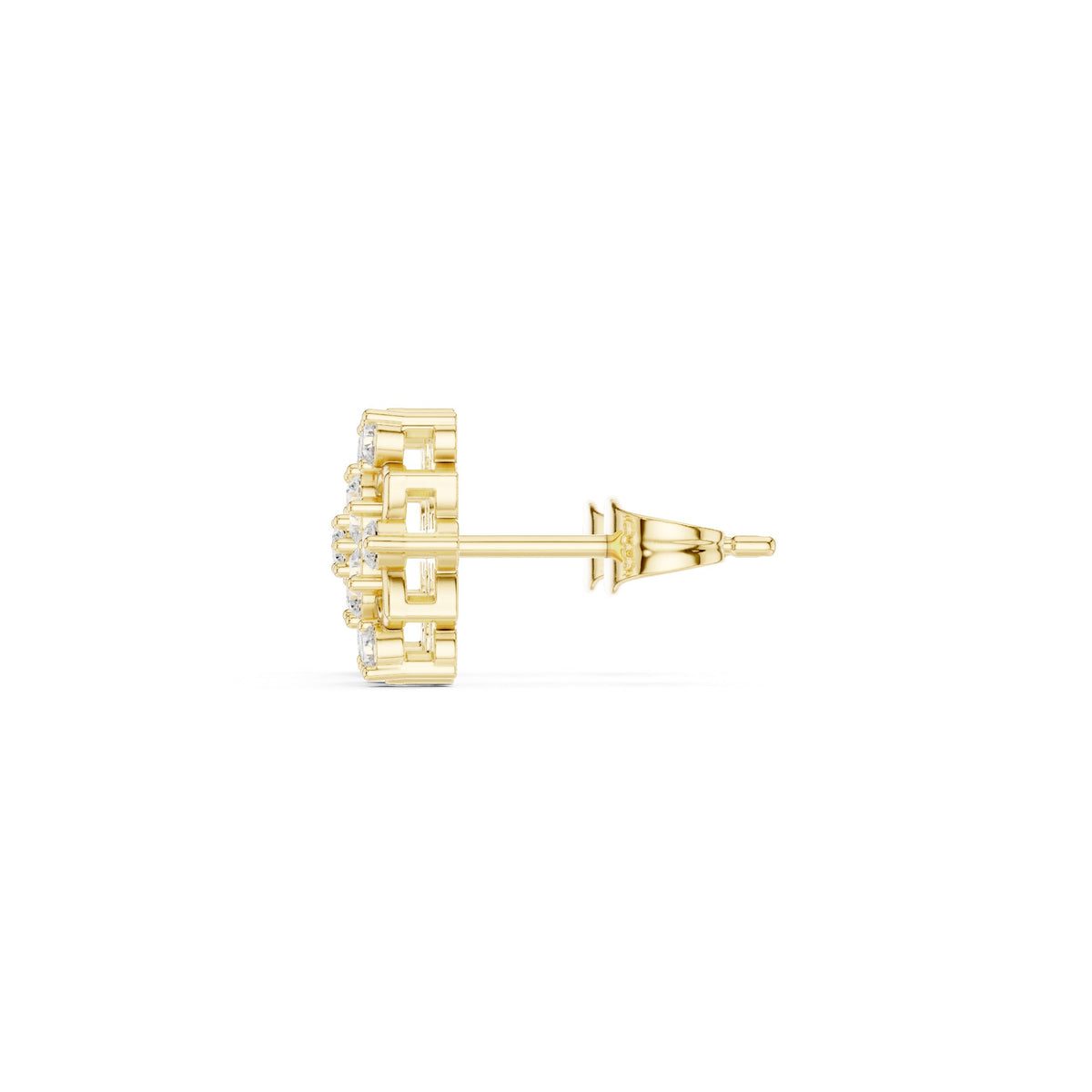 Lotus Star Cluster Diamond Stud Earrings