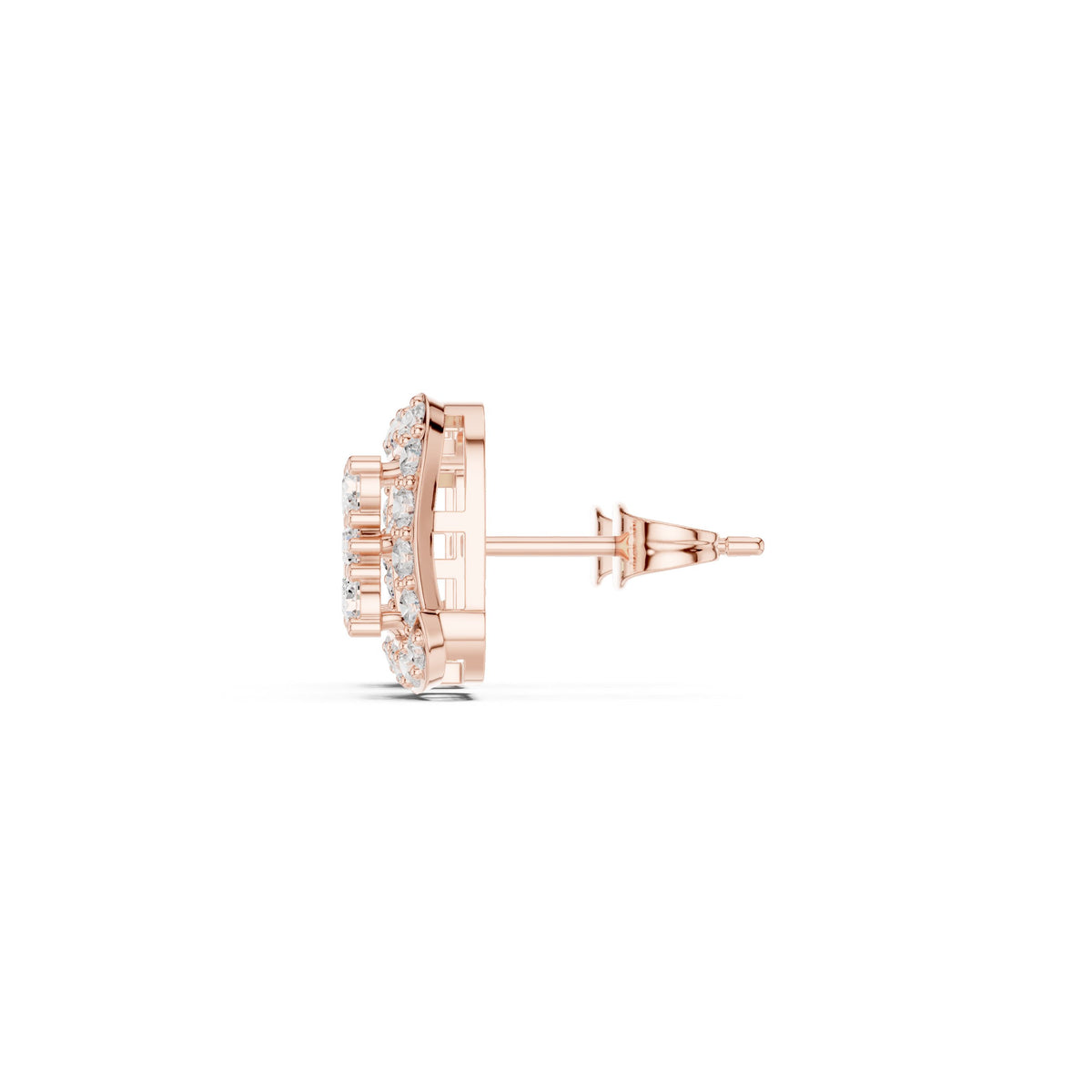 Cushion Square Pave Halo Diamond Stud Earrings
