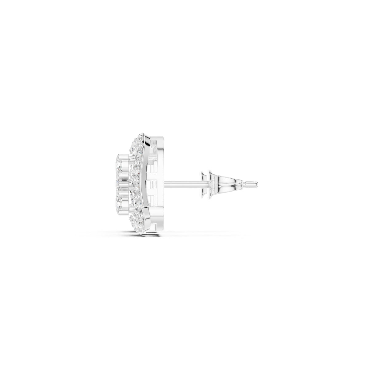 Cushion Square Pave Halo Diamond Stud Earrings