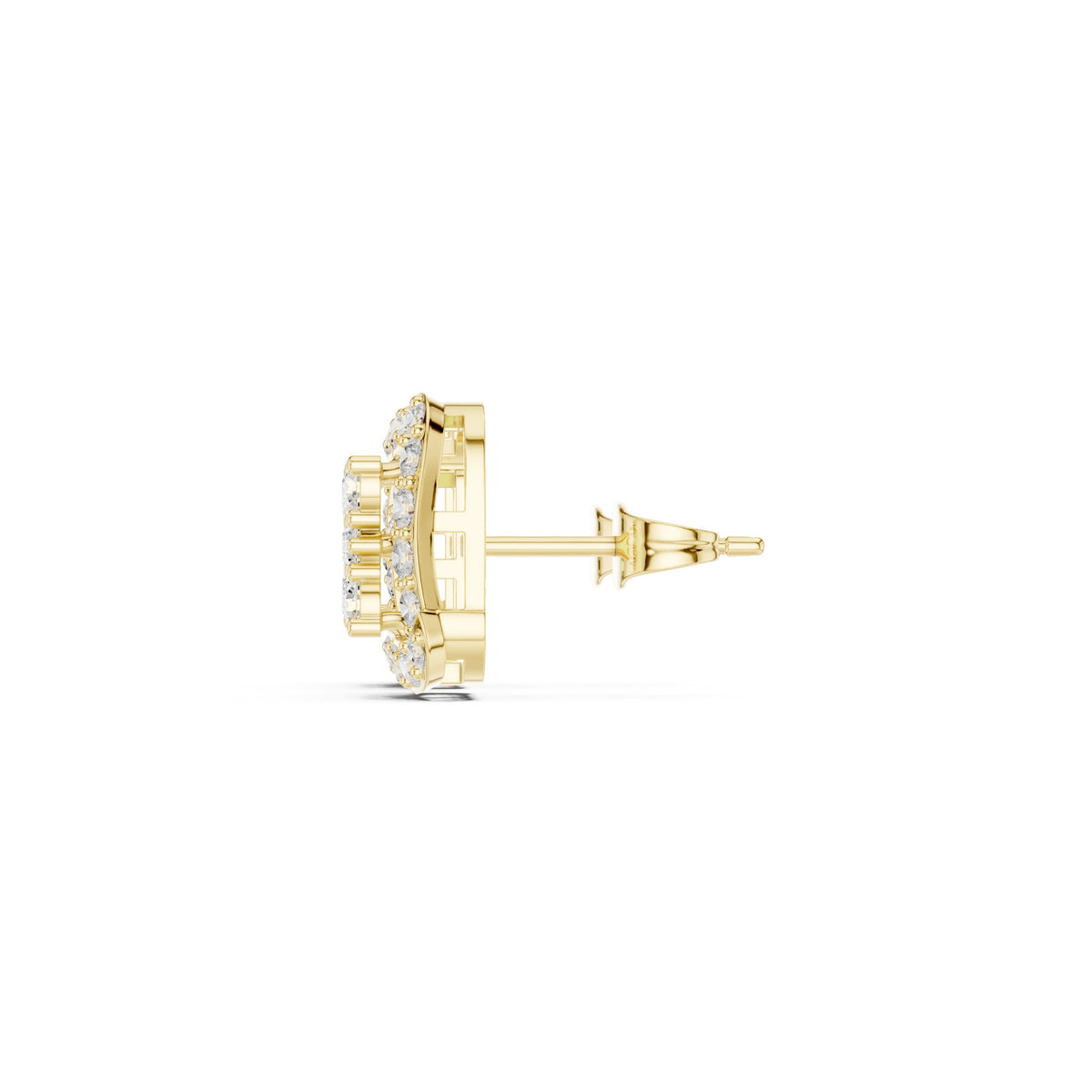 Cushion Square Pave Halo Diamond Stud Earrings