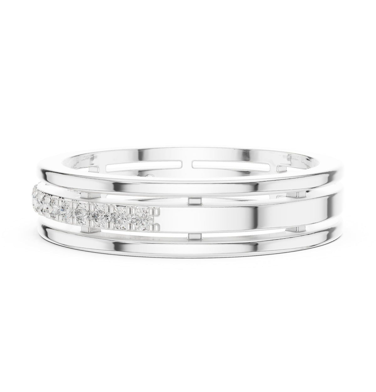 Round Diamond Channel Set Anniversary Band