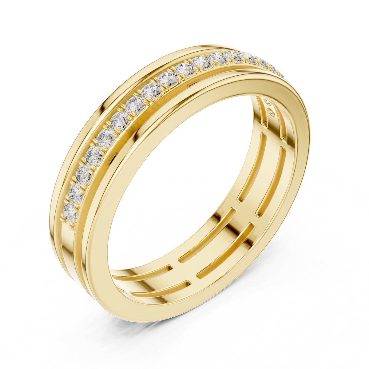 Round Diamond Channel Set Anniversary Band