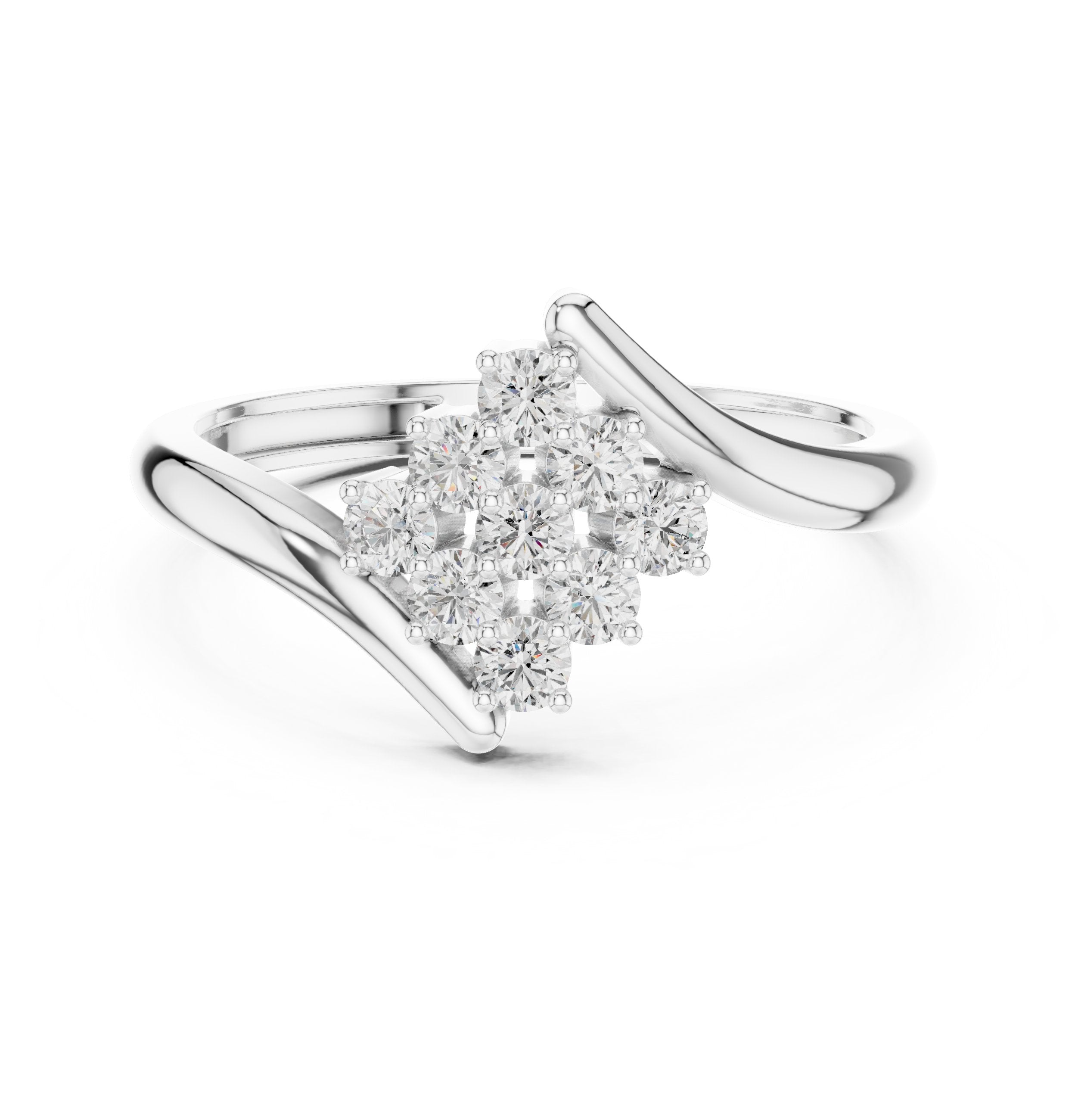 Radiant Filigree Diamond Engagement Ring in White Gold - VYKA Diamonds