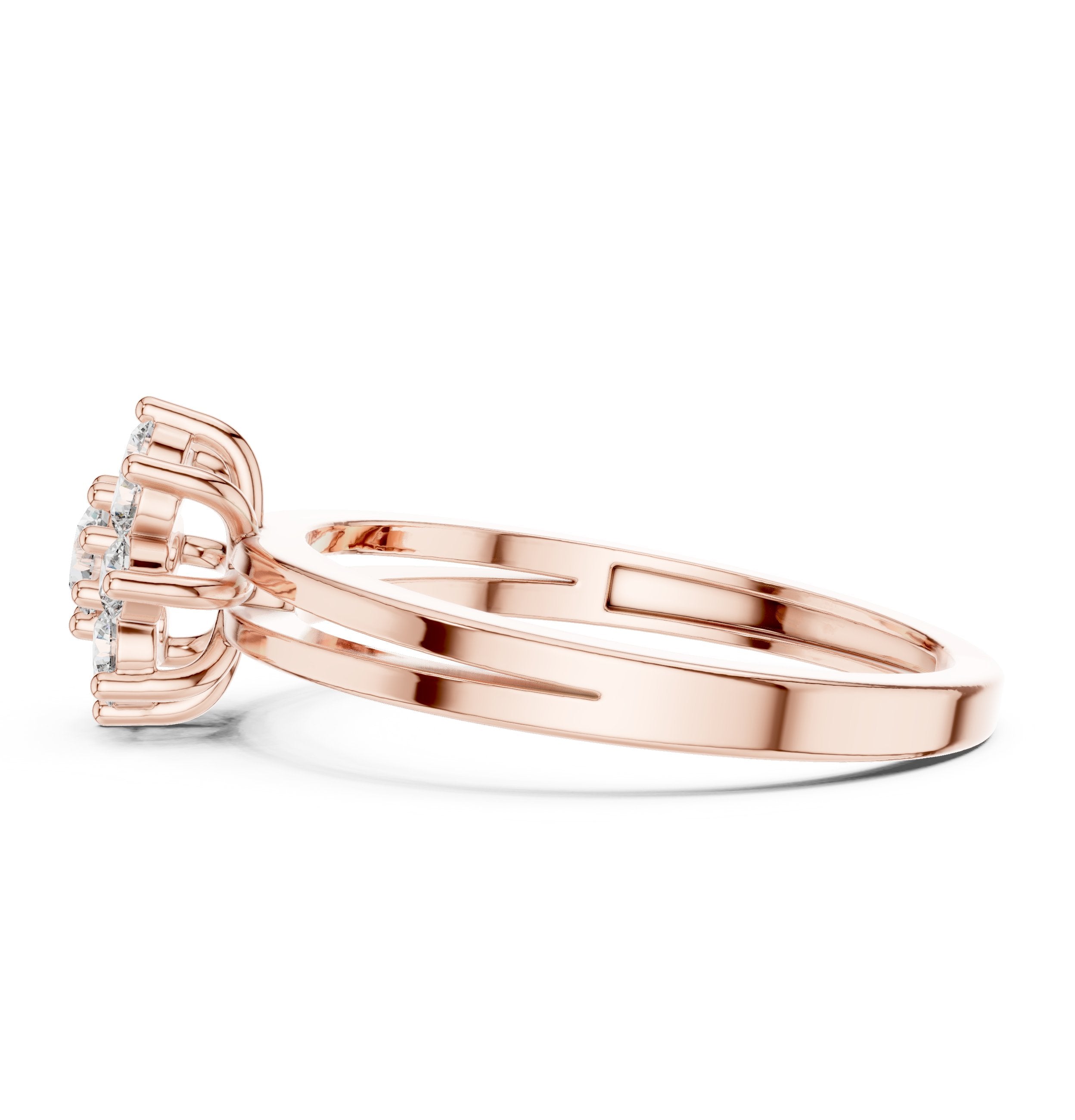 Pristine Channel Set Diamond Engagement Ring in Rose Gold - VYKA Diamonds