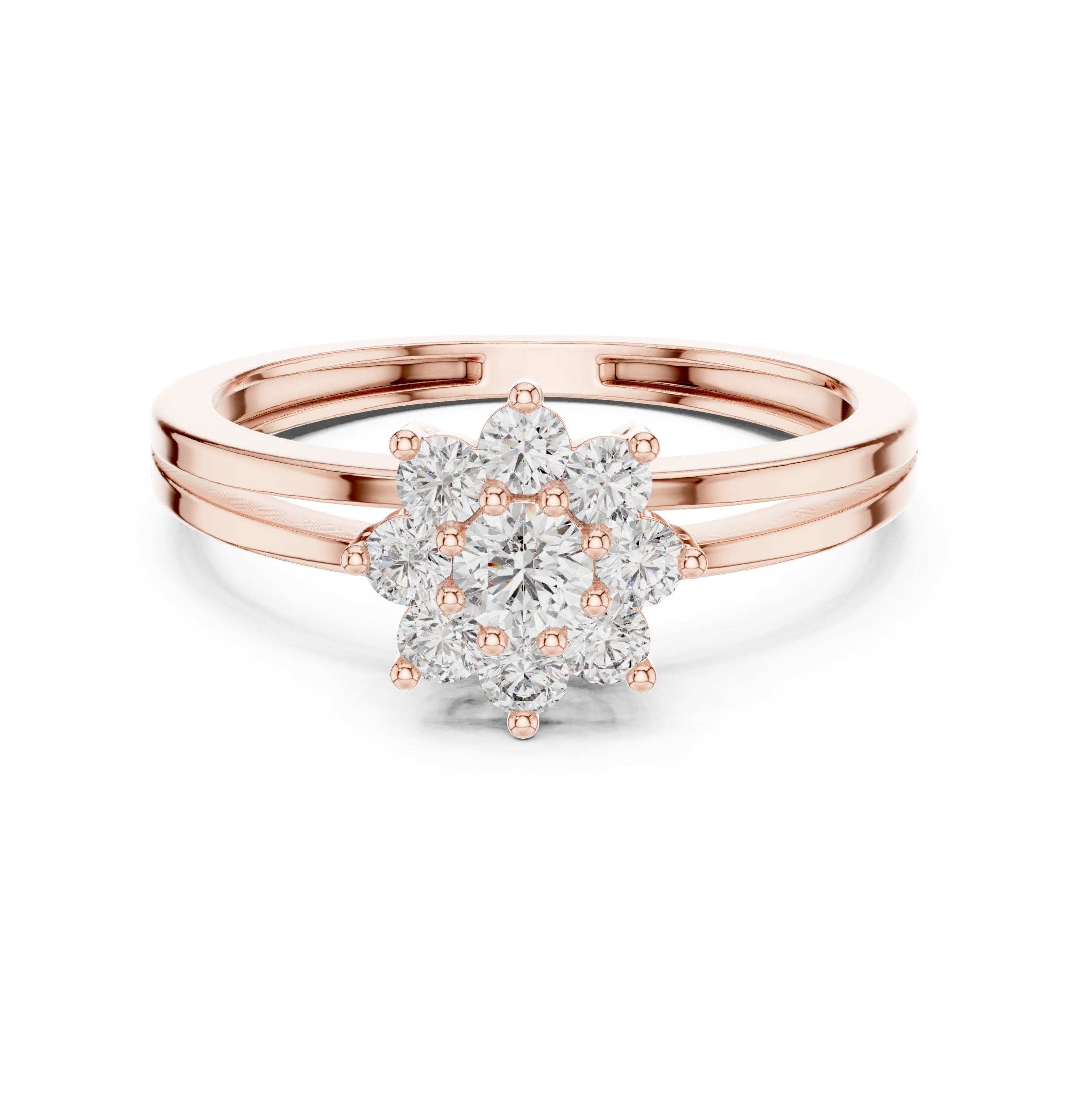 Pristine Channel Set Diamond Engagement Ring in Rose Gold - VYKA Diamonds