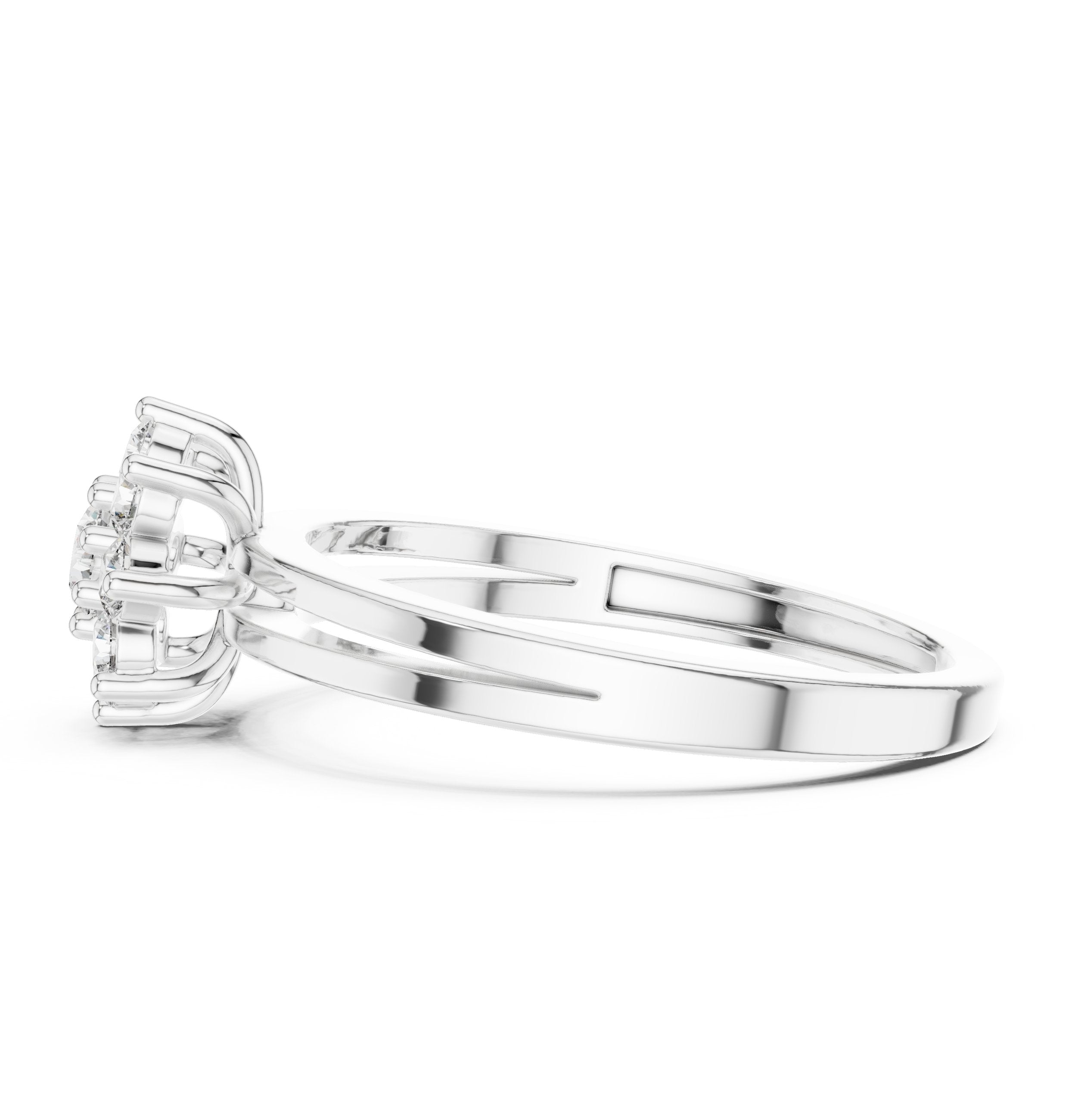 Pristine Channel Set Diamond Engagement Ring in White Gold - VYKA Diamonds