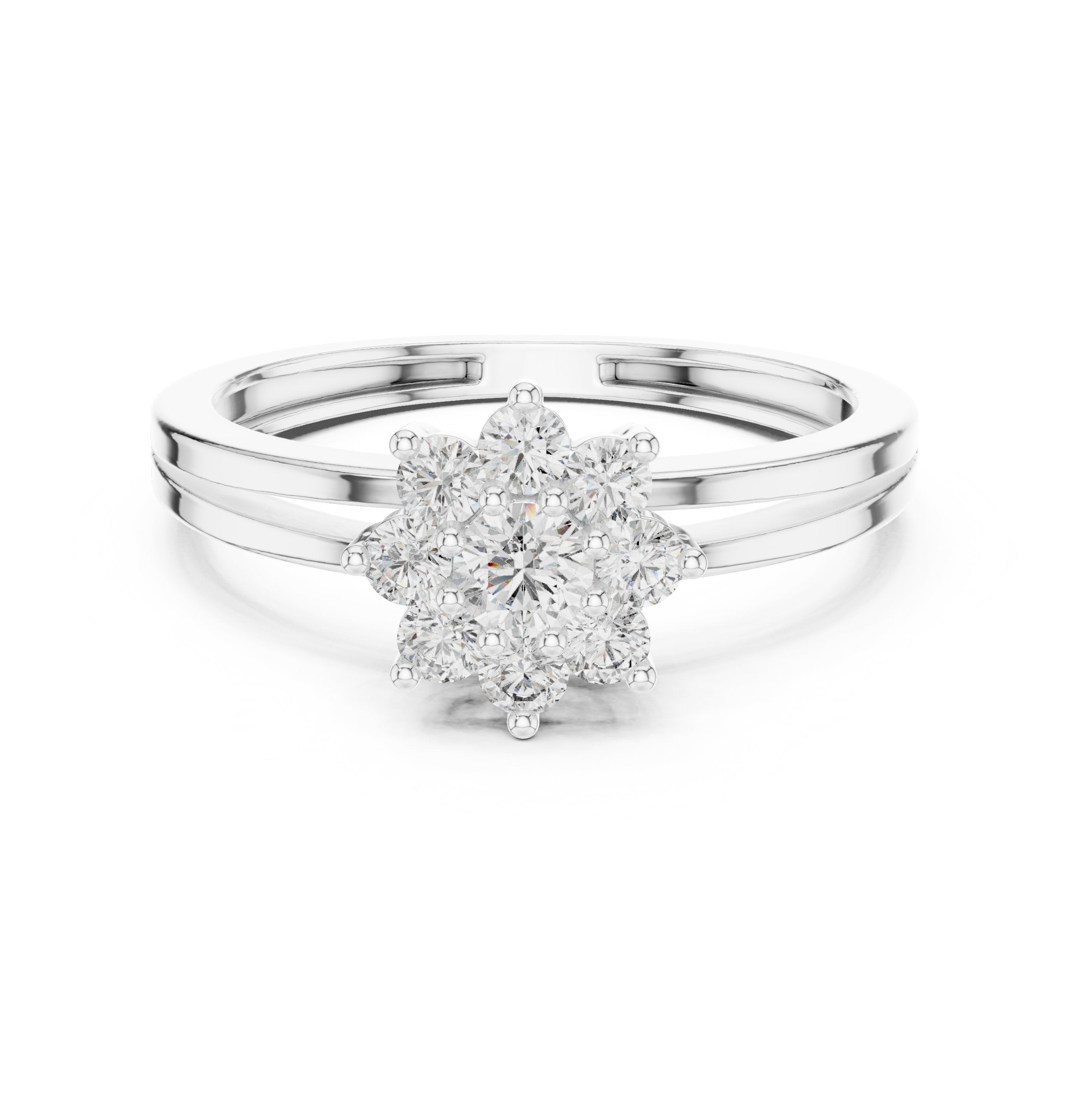 Pristine Channel Set Diamond Engagement Ring in White Gold - VYKA Diamonds