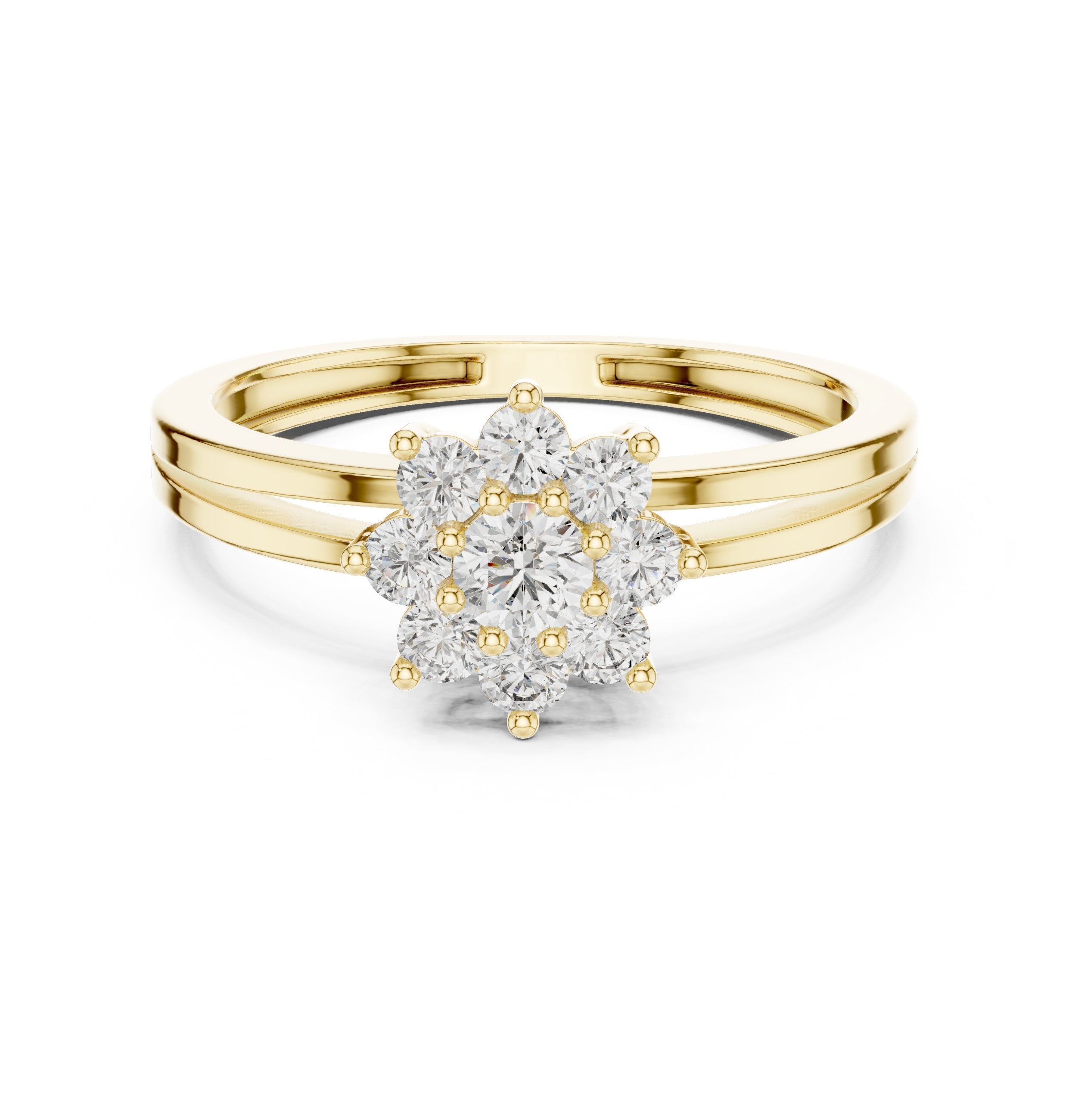 Pristine Channel Set Diamond Engagement Ring in Yellow Gold - VYKA Diamonds