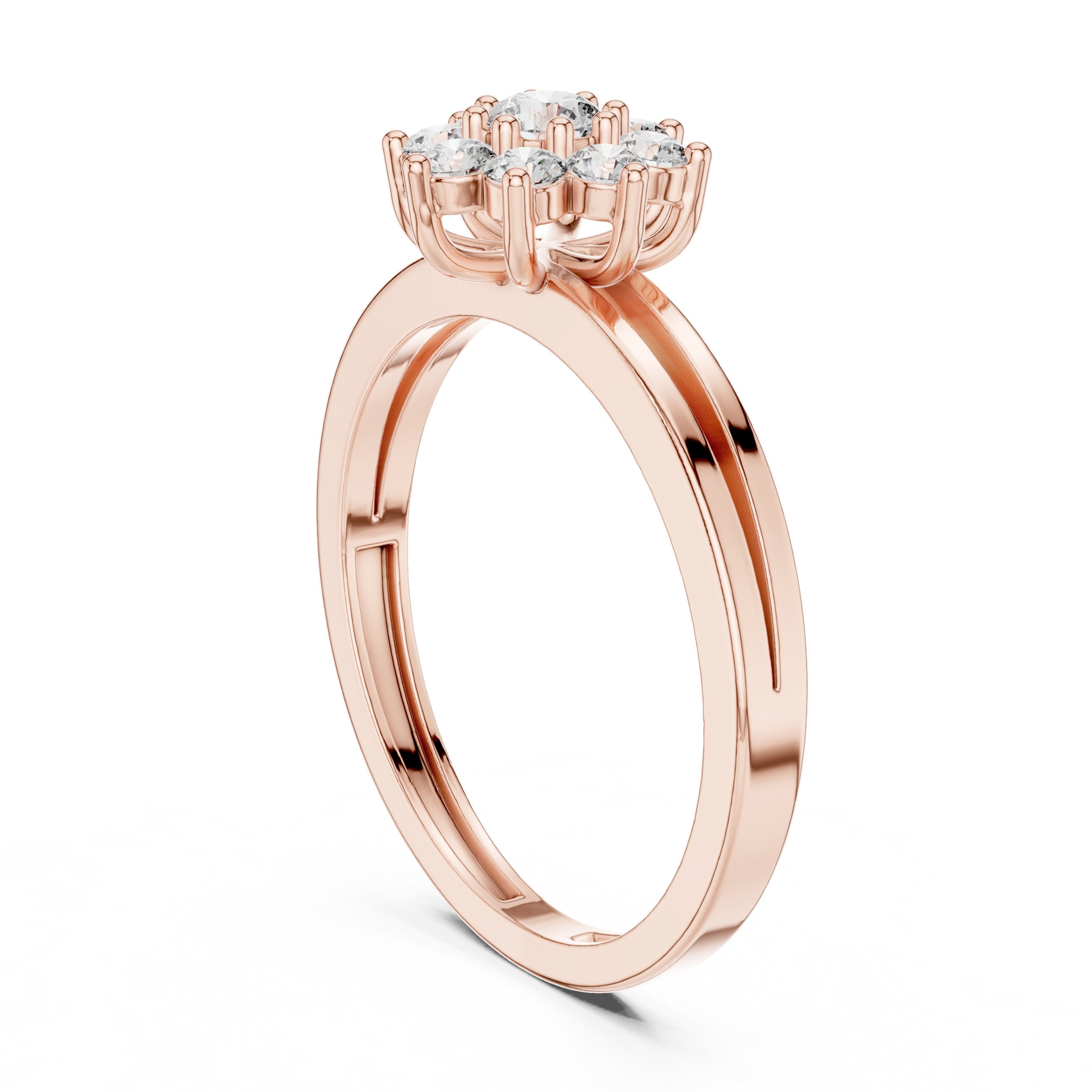 Pristine Channel Set Diamond Engagement Ring in Rose Gold - VYKA Diamonds