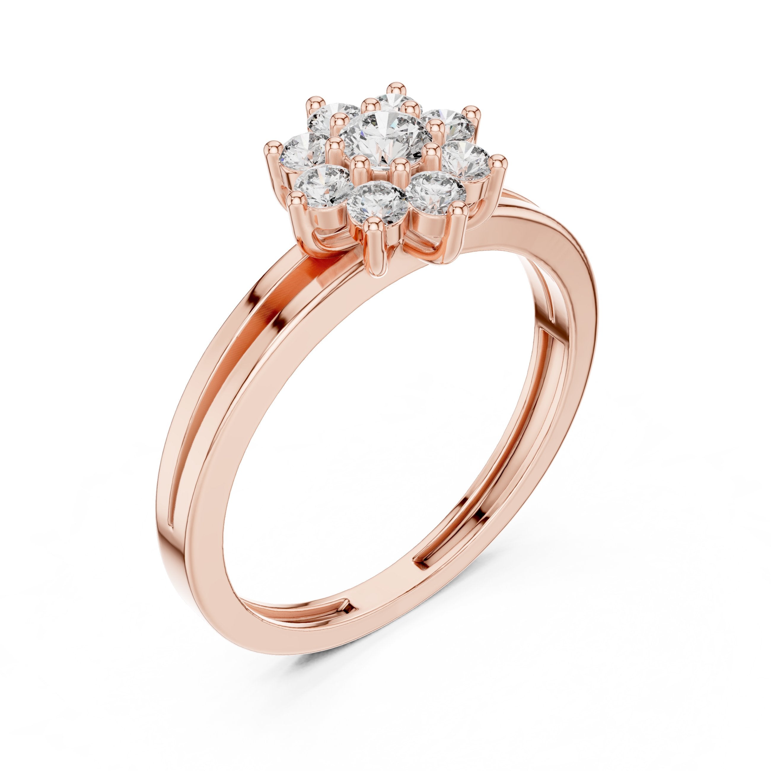 Pristine Channel Set Diamond Engagement Ring in Rose Gold - VYKA Diamonds