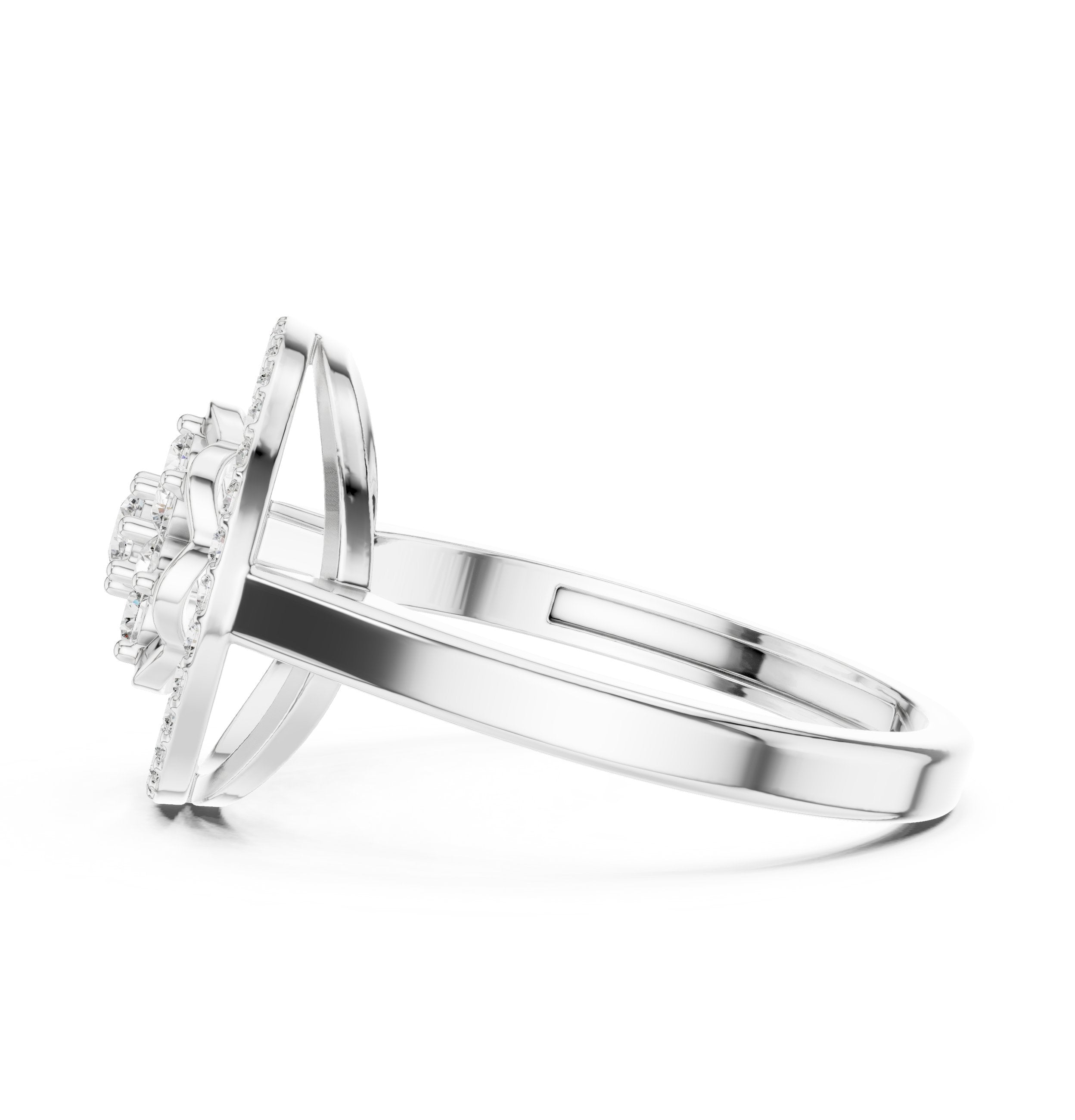 Circle Diamond Ring in White Gold - VYKA Diamonds